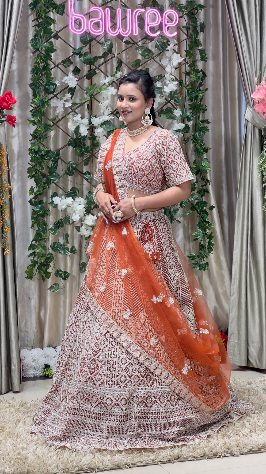 Hand with Machine work Bridal Lehenga