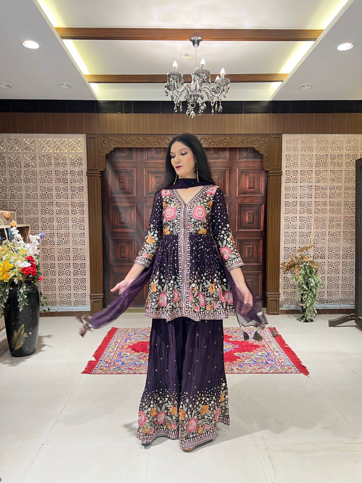 INDO-WERSTERN GHARARA TOP FESTIVE WEAR OUTFIT