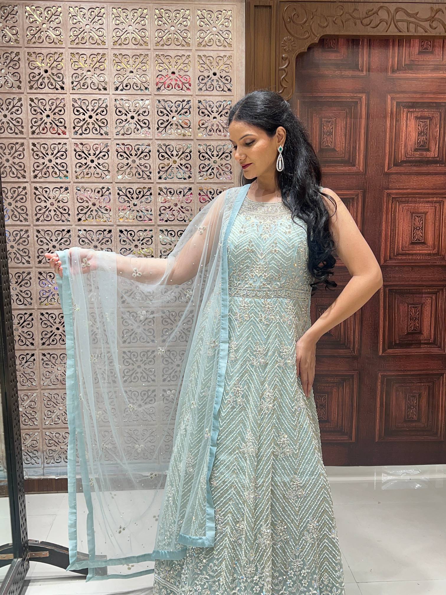 DESIGNER GOWN PARTY WEAR EVENING OCCASSION,RECEPTION, ENGAGEMENT OUTFIT
