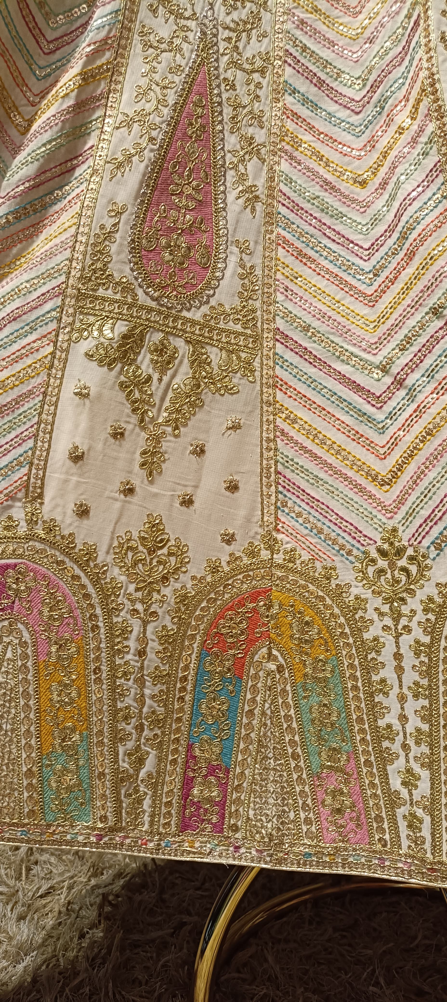 MULTICLOR THREAD GEORGETTE ANARKALI LONG DRESS