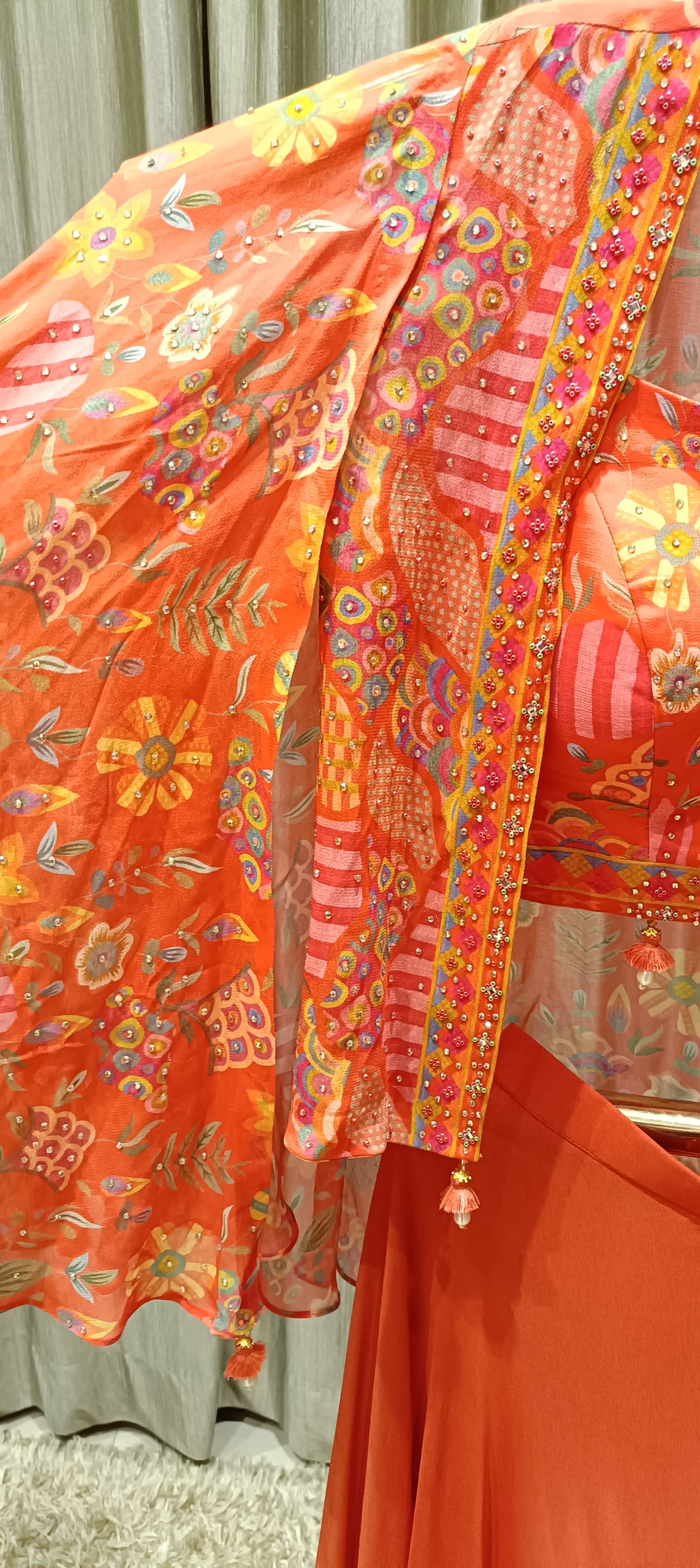 INDOWESTERN PALAZOO CROP TOP WITH STYLISH JACKET