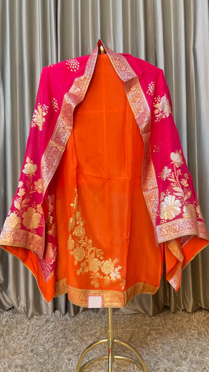 Traditional silk Dress Material