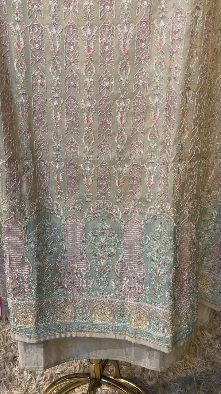 sangeet function wear thread work dress material