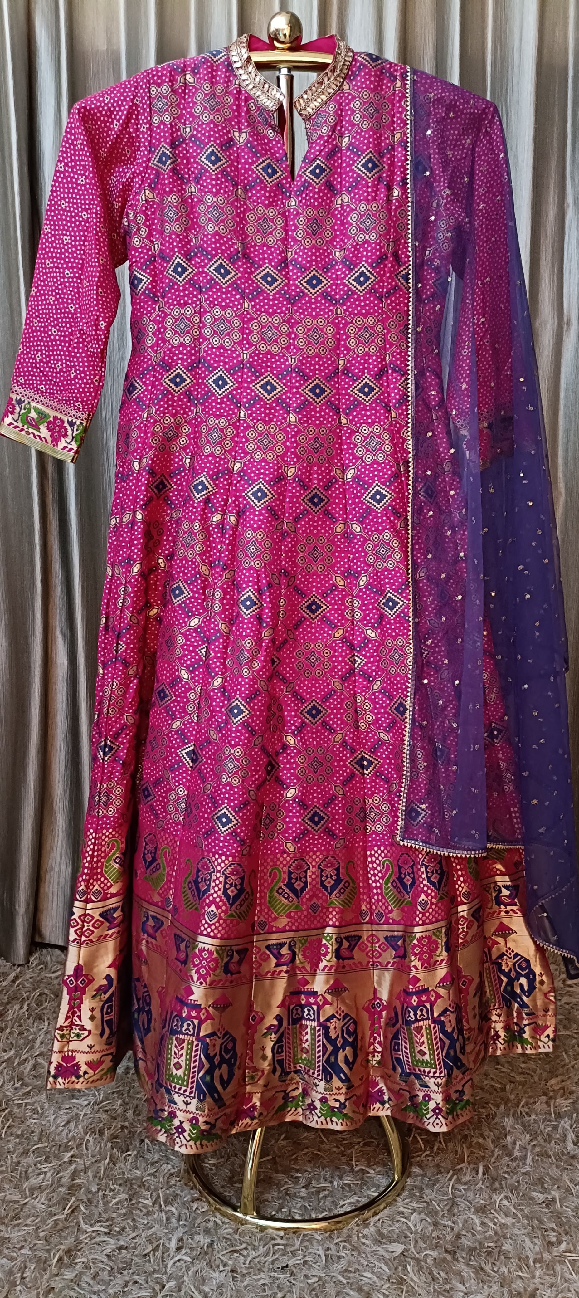 BANARASI SILK ANARKALI DRESS