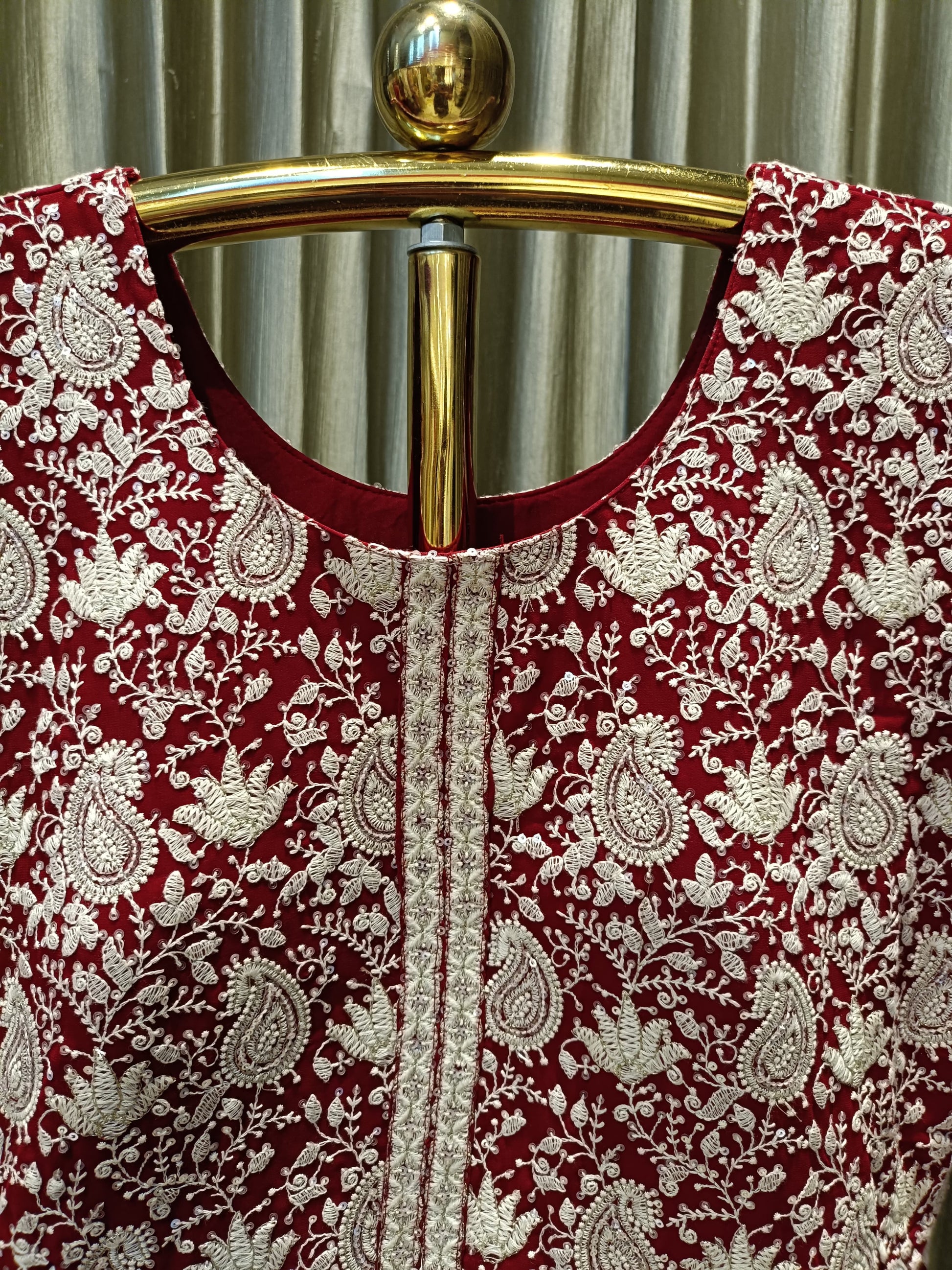 LUCKHNAVI FRONT SLIT CUT ANARKALI DRESS,EVENING,FESTIVE,TRADITIONAL WEAR