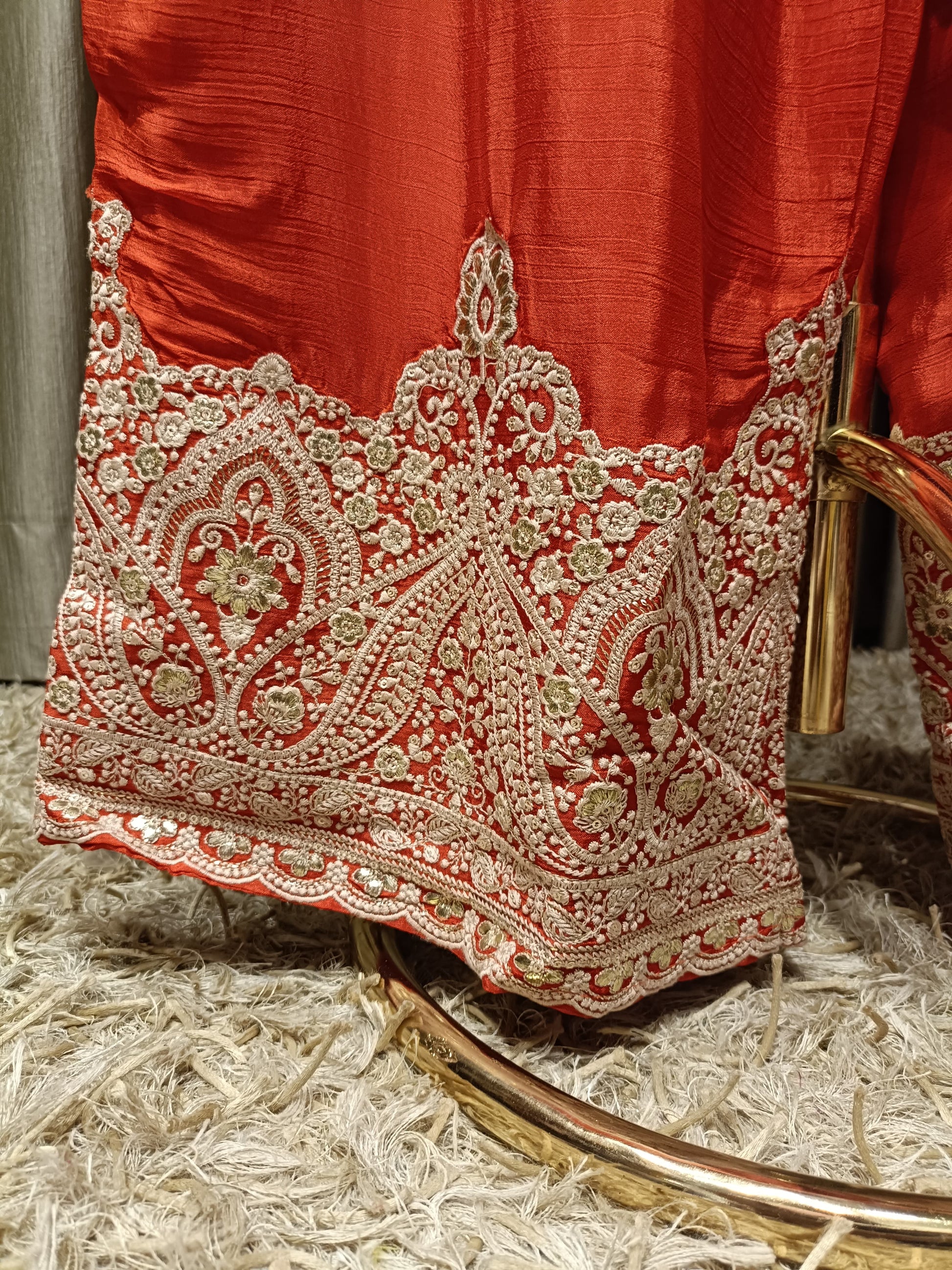 PLUS SIZE,RUST COLOR,PARTY WEAR,SANGEET KURTA PANT