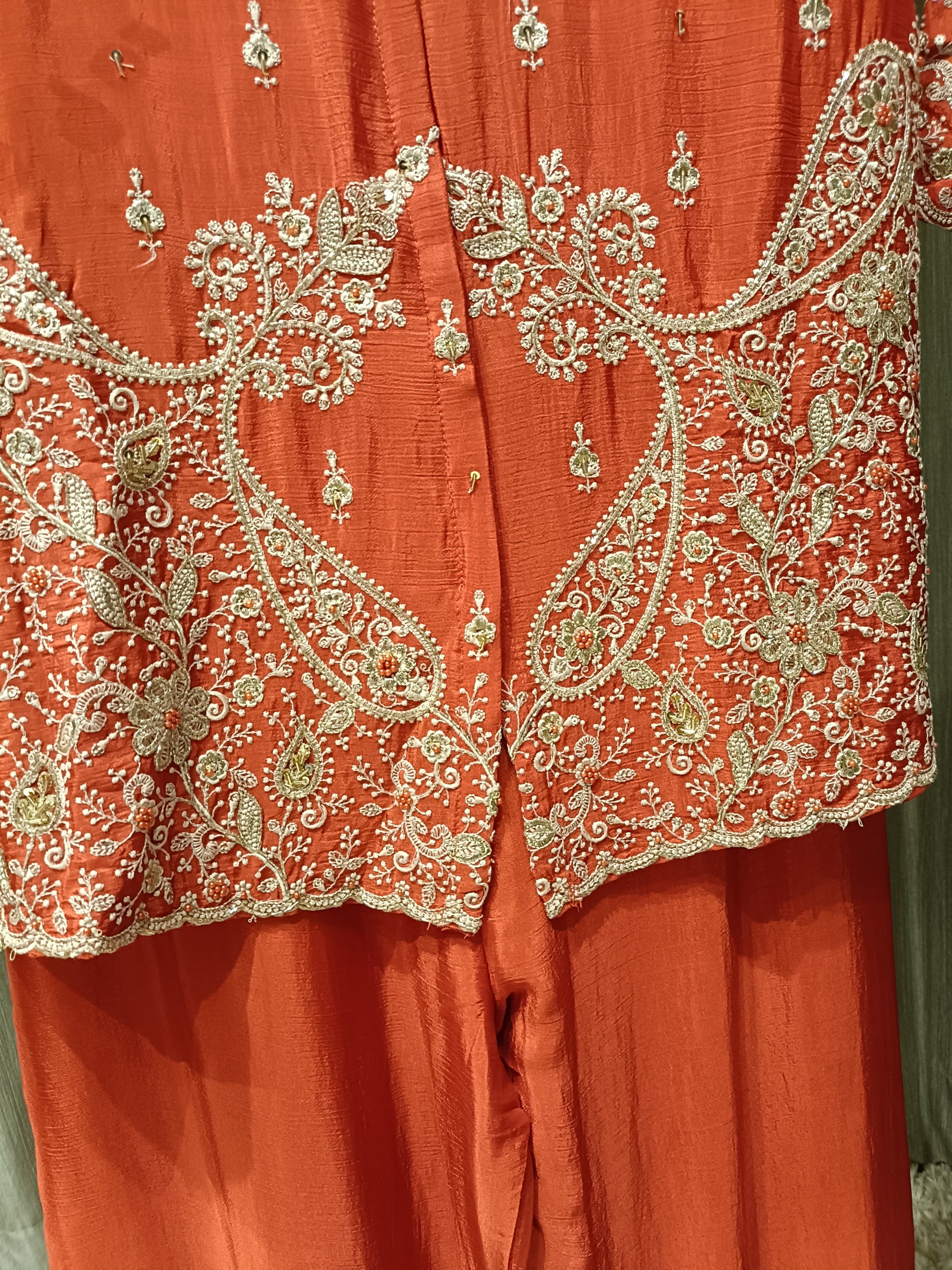 PLUS SIZE,RUST COLOR,PARTY WEAR,SANGEET KURTA PANT