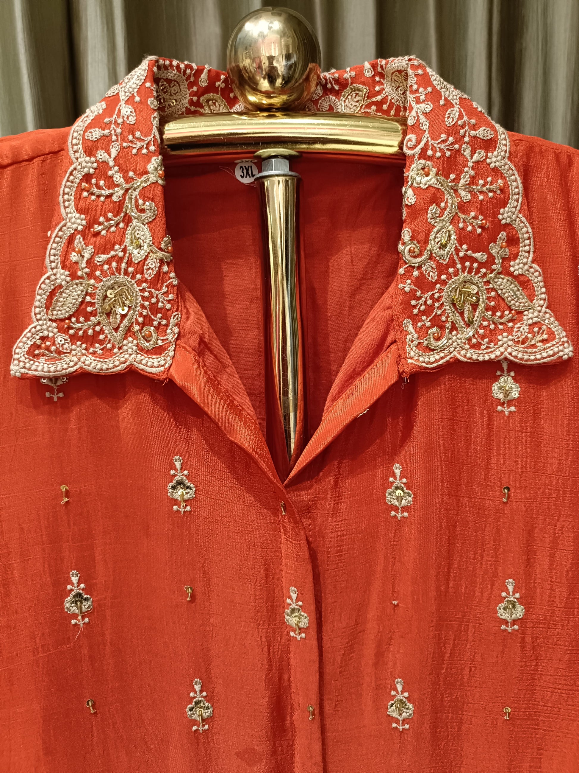 PLUS SIZE,RUST COLOR,PARTY WEAR,SANGEET KURTA PANT