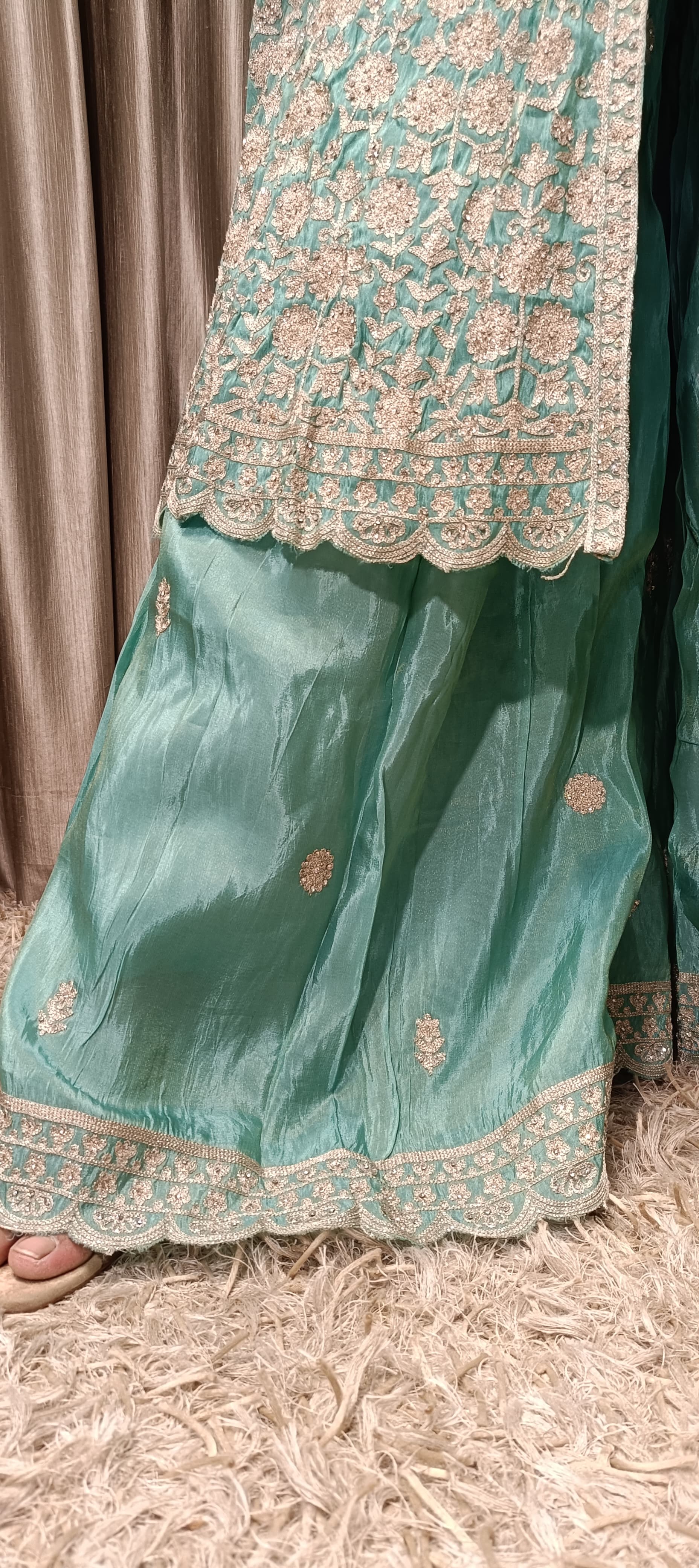 A-LINE FRONT CUT PALAZZO DRESS,PARTY WEAR,RECEPTION,WEDDING FUNCTION OUTFIT