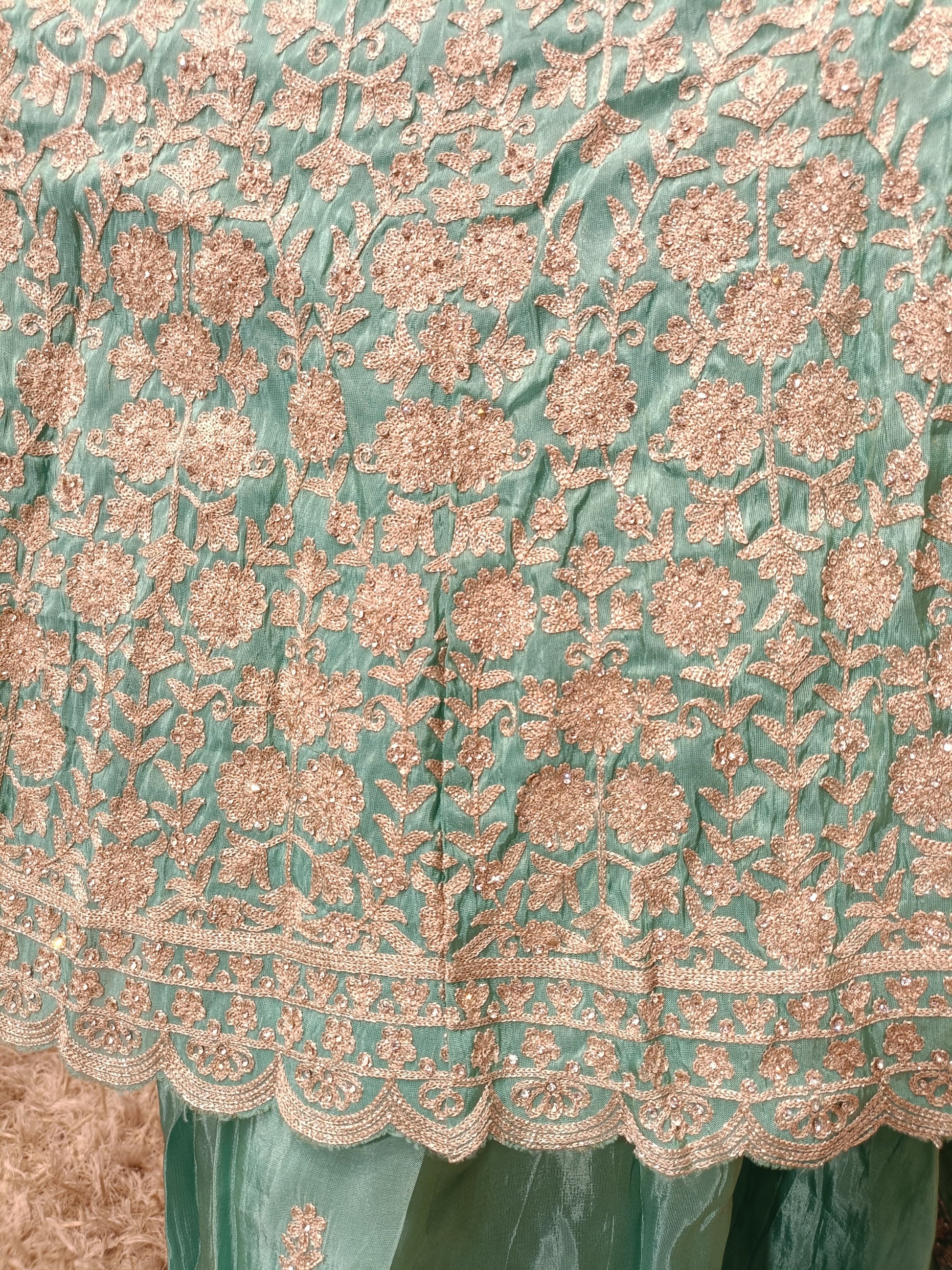 A-LINE FRONT CUT PALAZZO DRESS,PARTY WEAR,RECEPTION,WEDDING FUNCTION OUTFIT