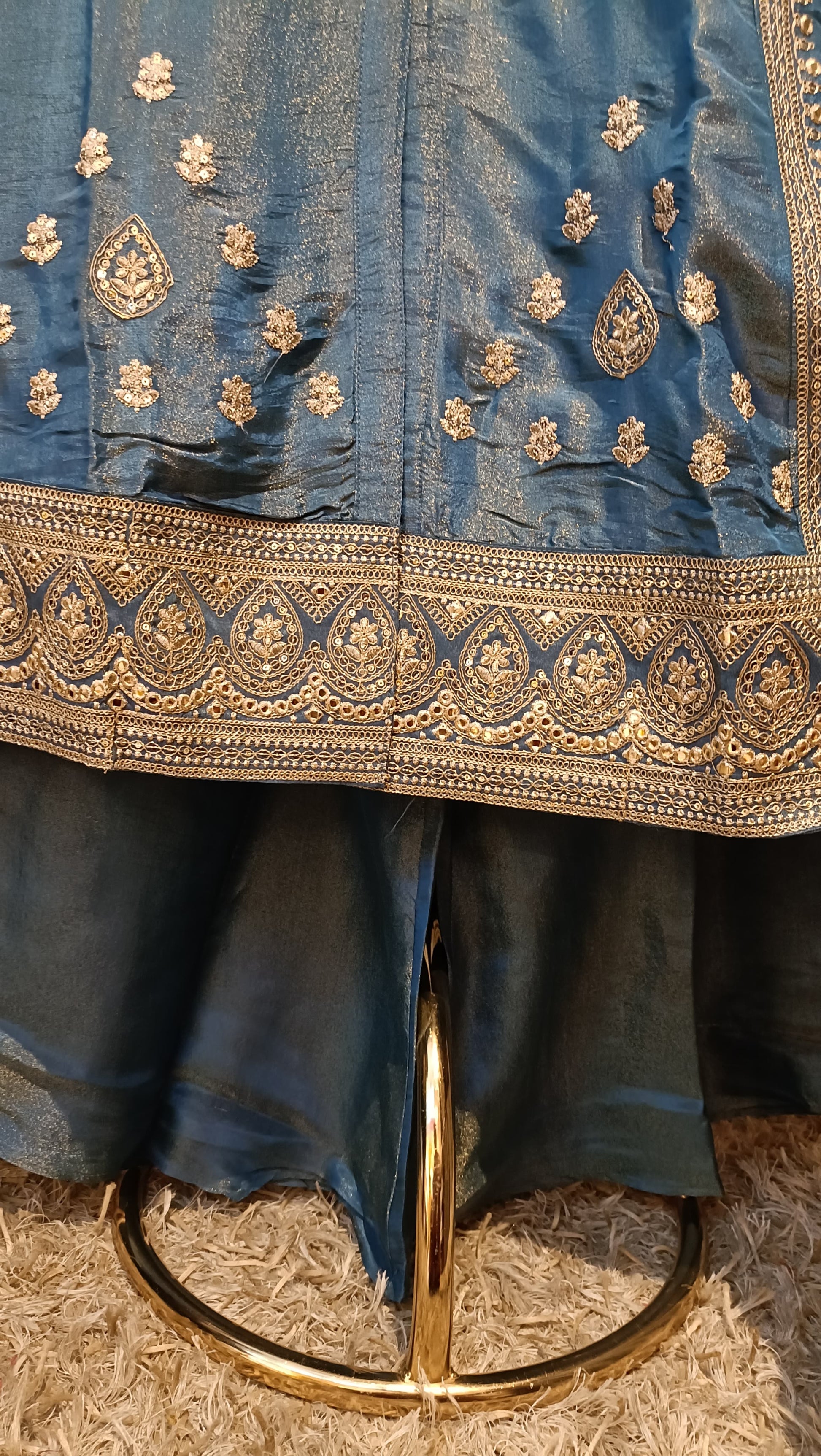 PLUSSIZE SIMMER TISSUE KURTA SET PARTY WEAR OUTFIT