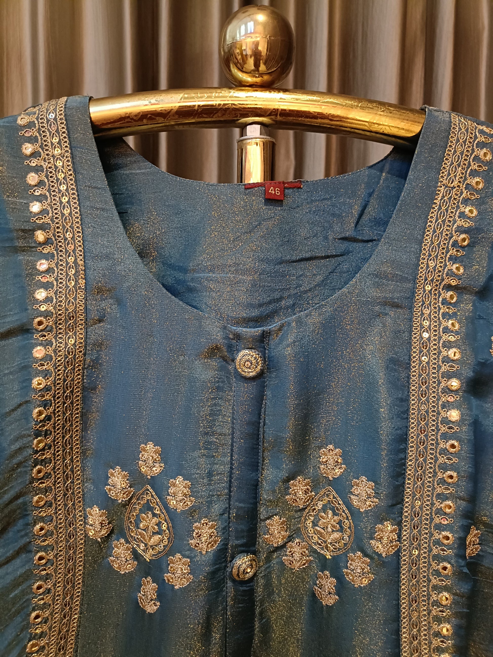 PLUSSIZE SIMMER TISSUE KURTA SET PARTY WEAR OUTFIT