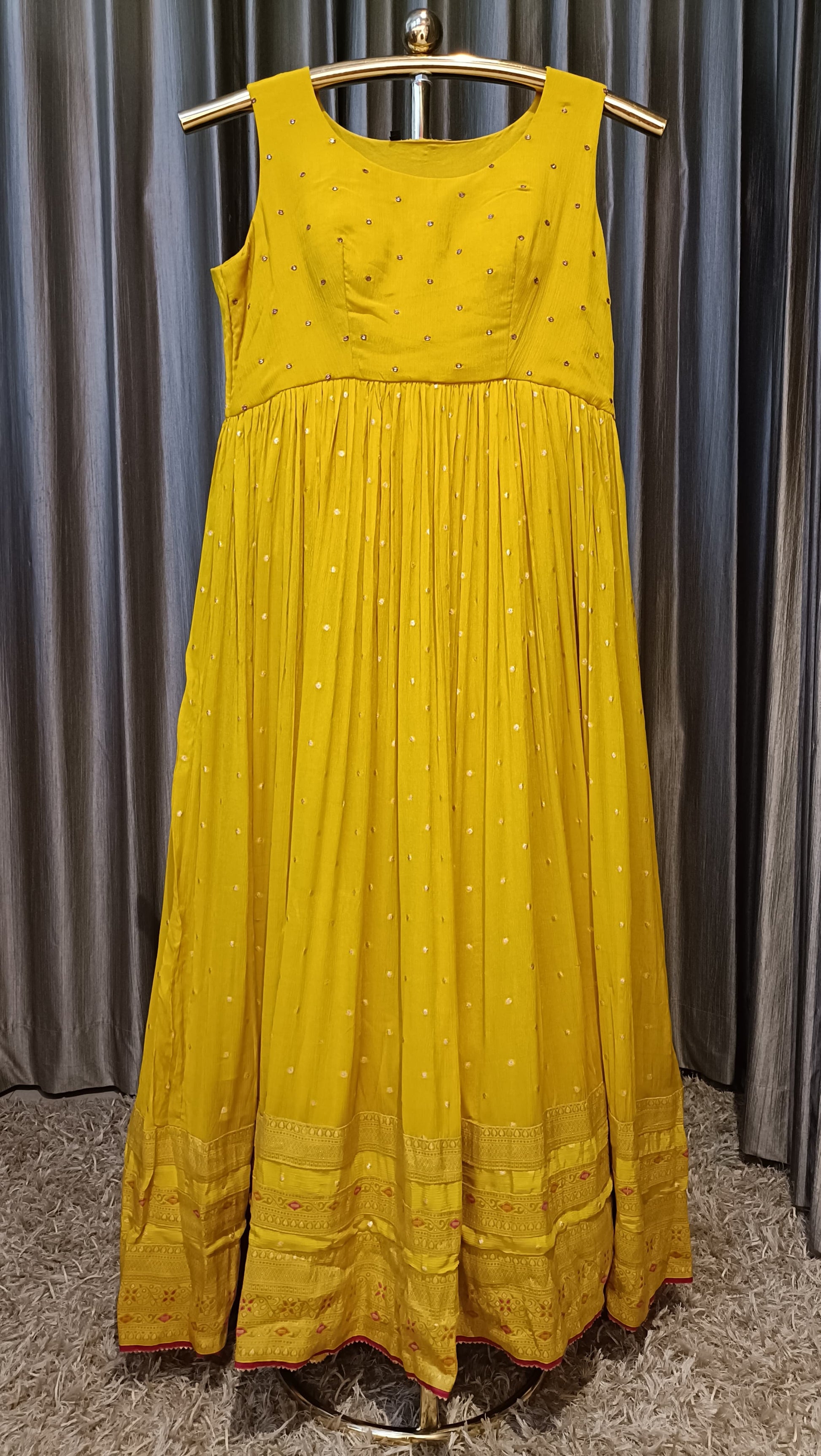 JACKET STYLE ANARKALI DRESS HALDI CEREMONEY,FESTIV OCCASSION,