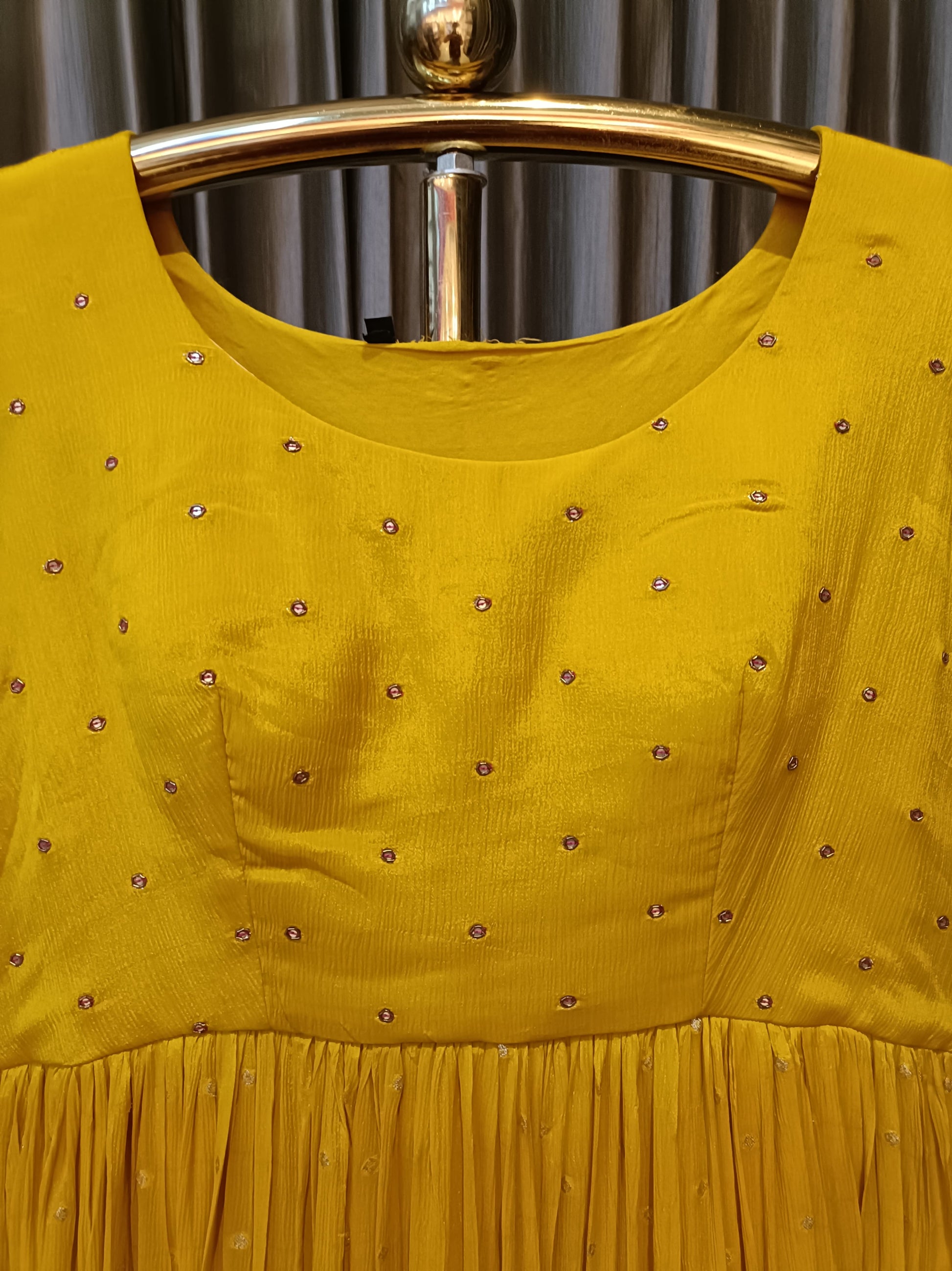 JACKET STYLE ANARKALI DRESS HALDI CEREMONEY,FESTIV OCCASSION,