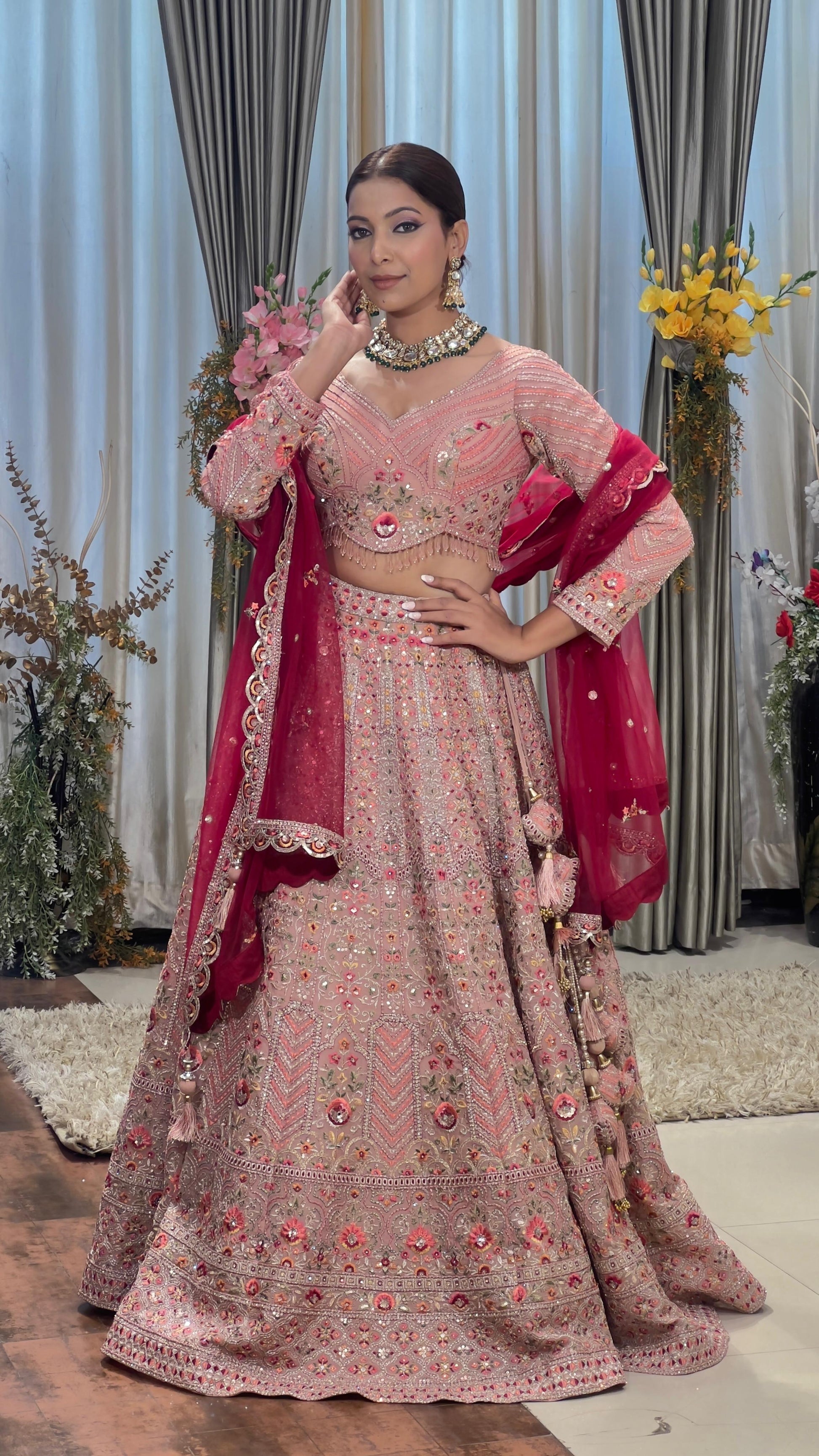 RECEPTION,ENGAGEMENT WEDDING FUNCTION WEAR LEHENGA CHOLI