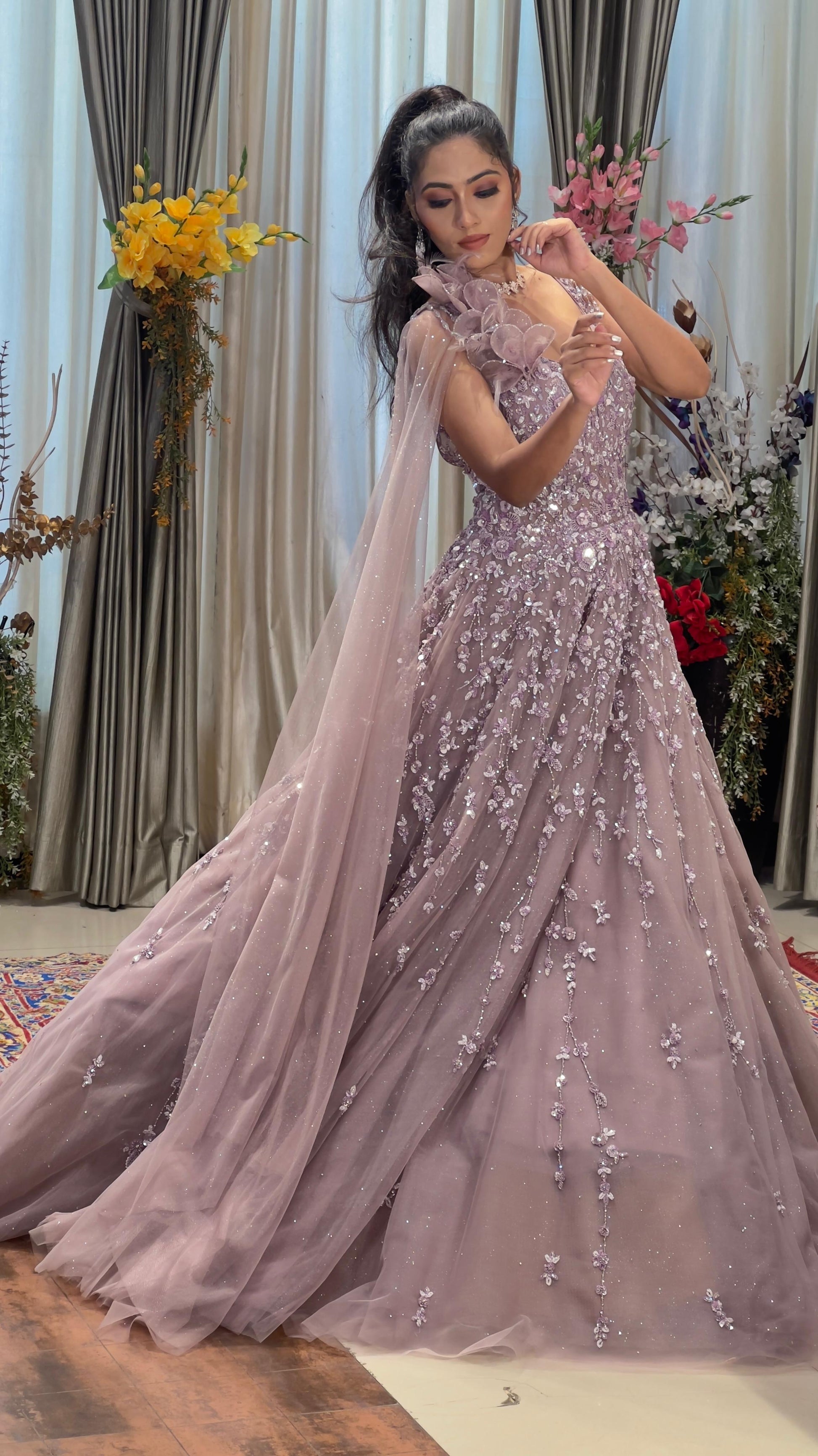 PARTY WEAR,BALL GOWN,RECEPTION,WEDDING,SANGEET GOWN