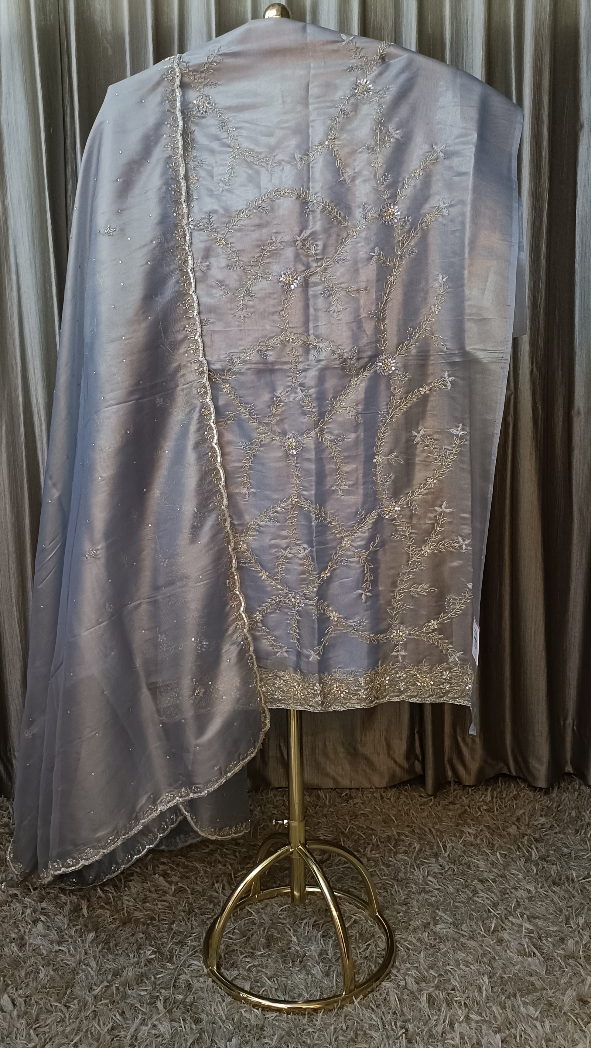 SIMMER ORGANZA DRESS MATERIAL FESTIVE WEAR