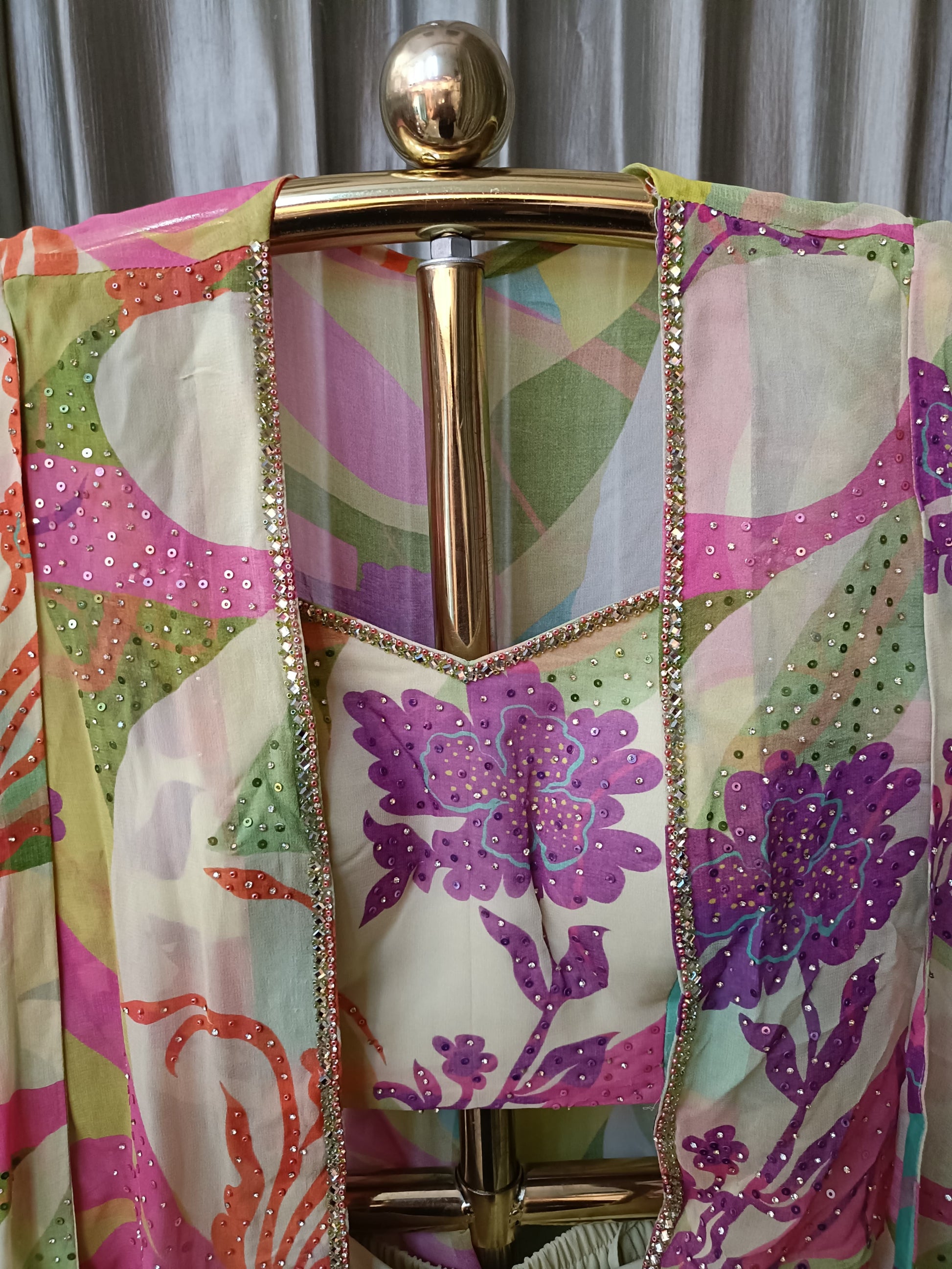 PALAZZO WITH CROP TOP SET MEHNDI,SANGEET,FESTIVE OCCASSION