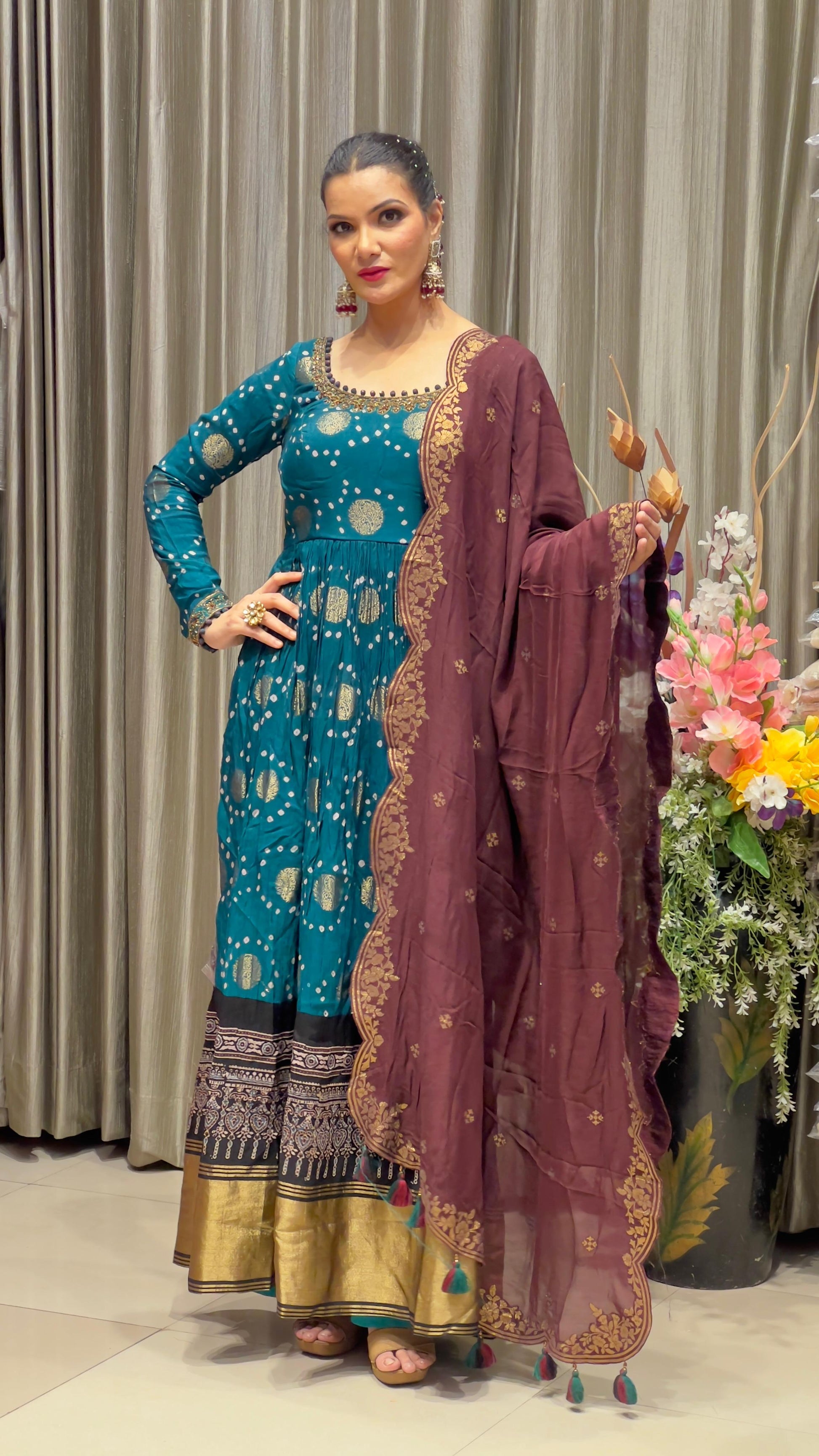 ANARKALI WITH PALAZZO SET SANGEET,EVENING OUTING,PARTY WEAR