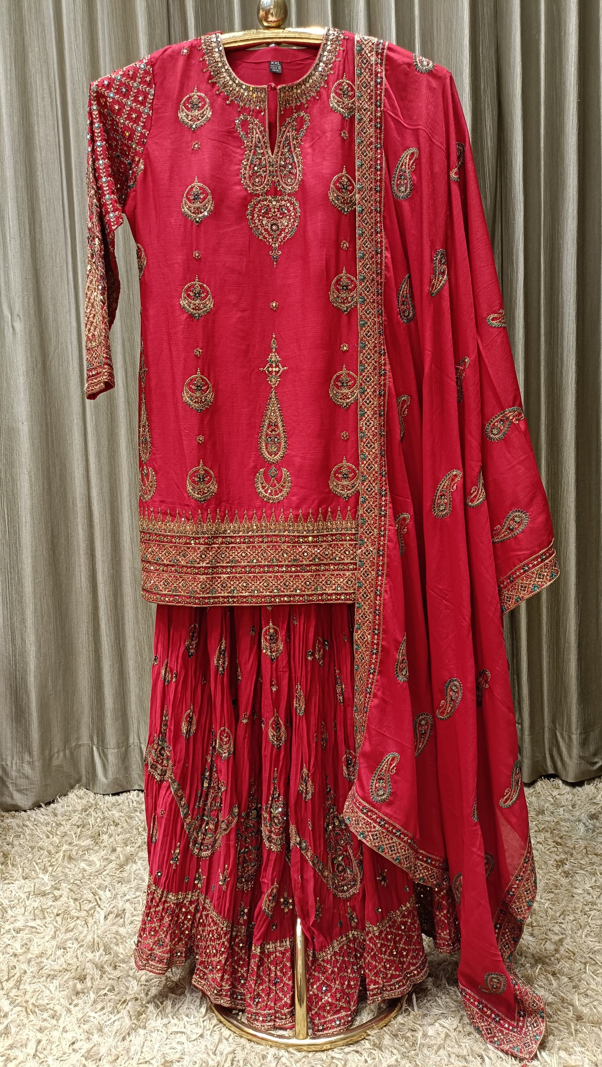GHARARA STYLE PARTY WEAR OUTFIT,SANGEET,MEHNDI,FESTIVE OCCASSION