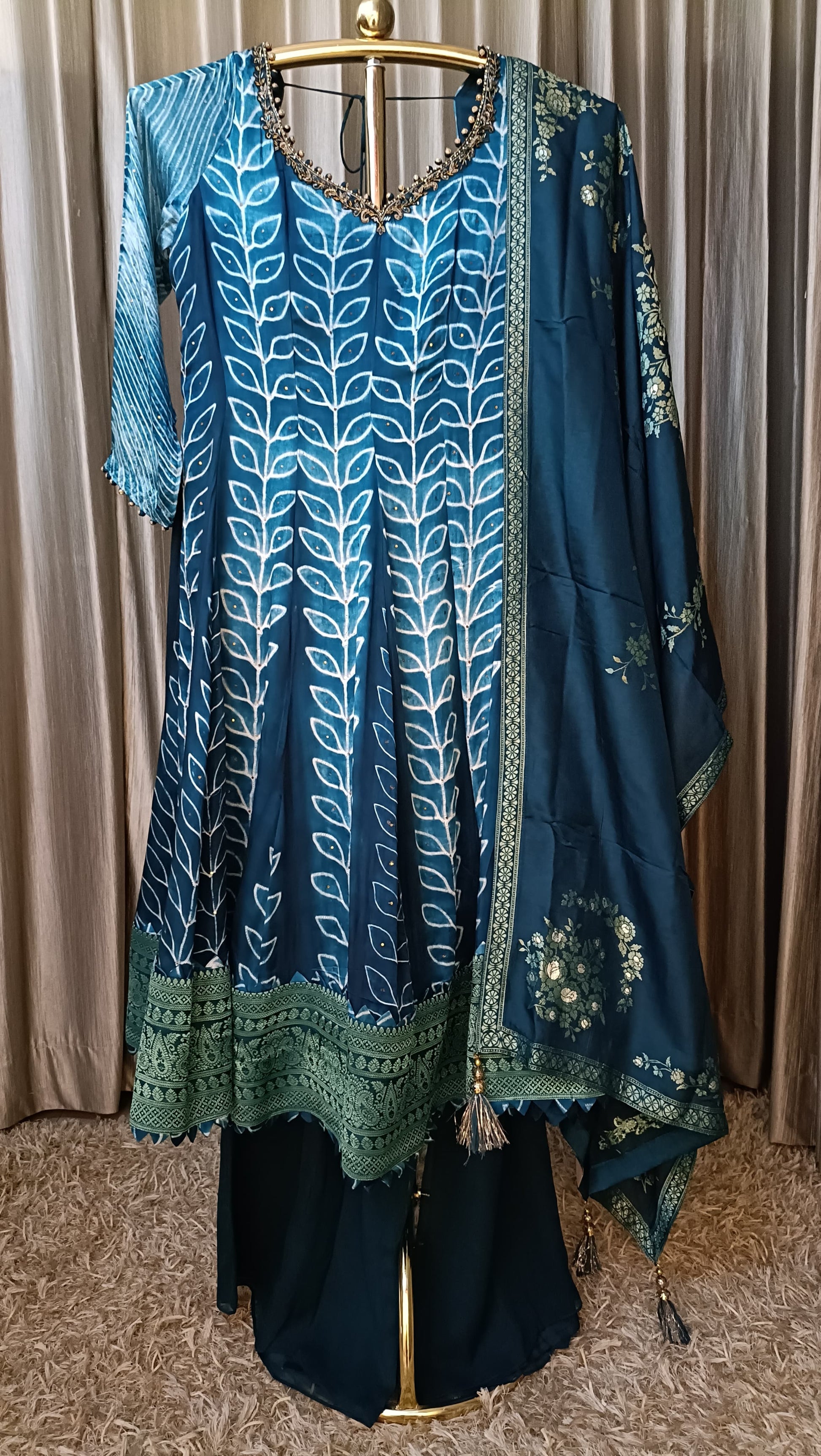 ANARKALI STYLE WITH PALAZZO SET WEDDING,SANGEET,MEHNDI,FESTIVE OCCASSION PARTY WEAR