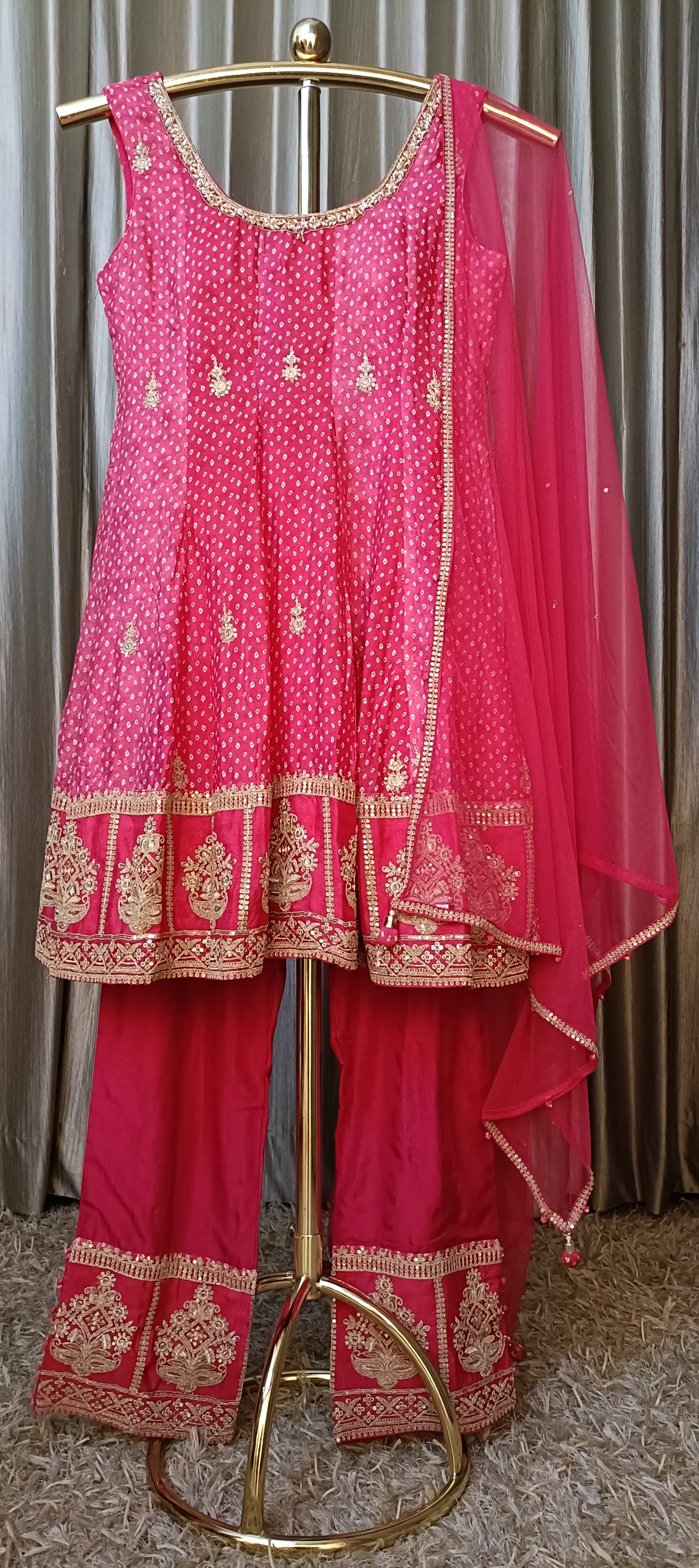 SHORT TOP ANARKALI WITH PALAZZO SET FESTIVE OCCASSION,TRADITIONAL,SANGEET,EVENING PARTY WEAR