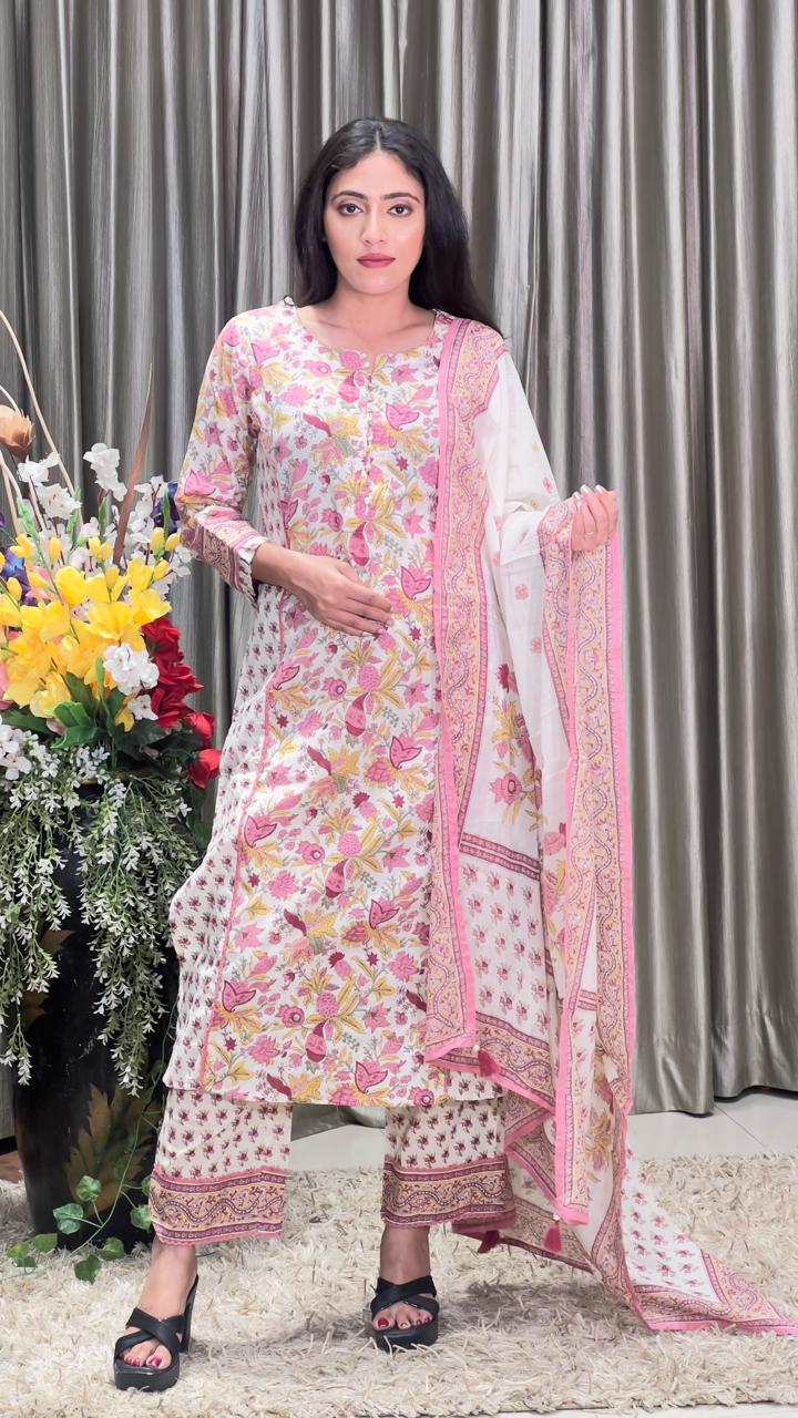 Regular wear pure Cotton Kurti Set