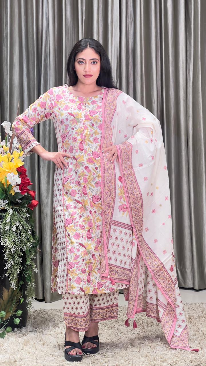 Regular wear pure Cotton Kurti Set