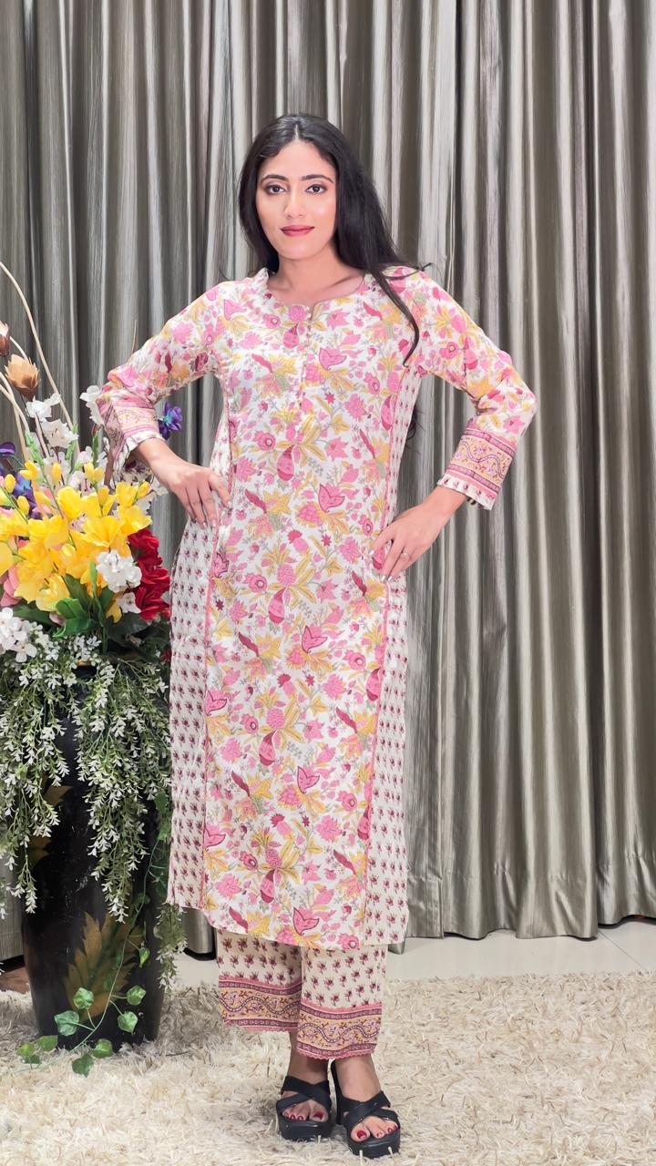 Regular wear pure Cotton Kurti Set