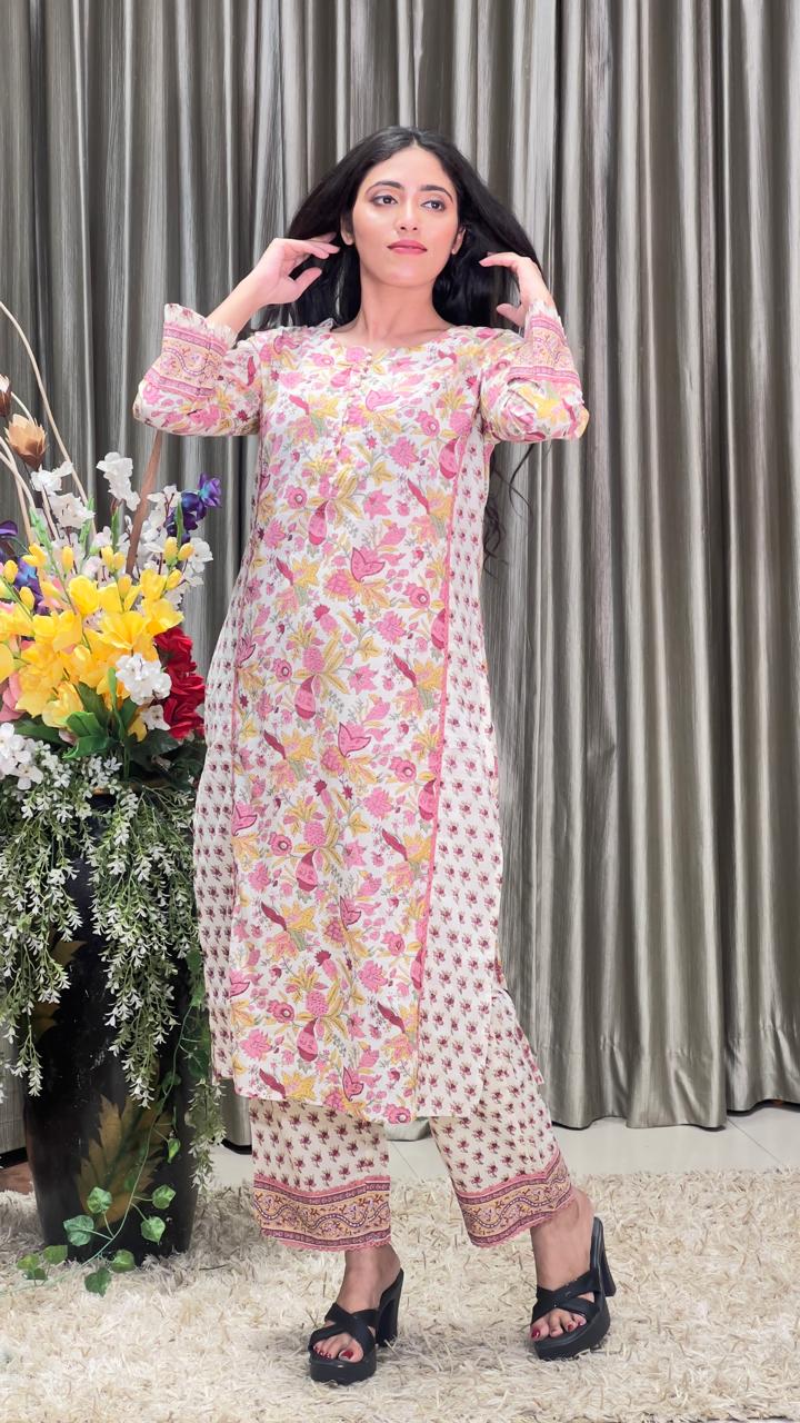 Regular wear pure Cotton Kurti Set