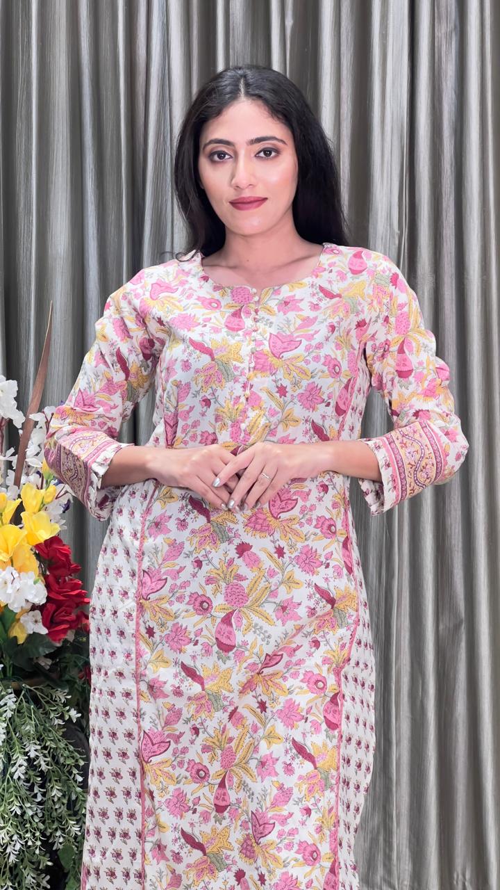 Regular wear pure Cotton Kurti Set