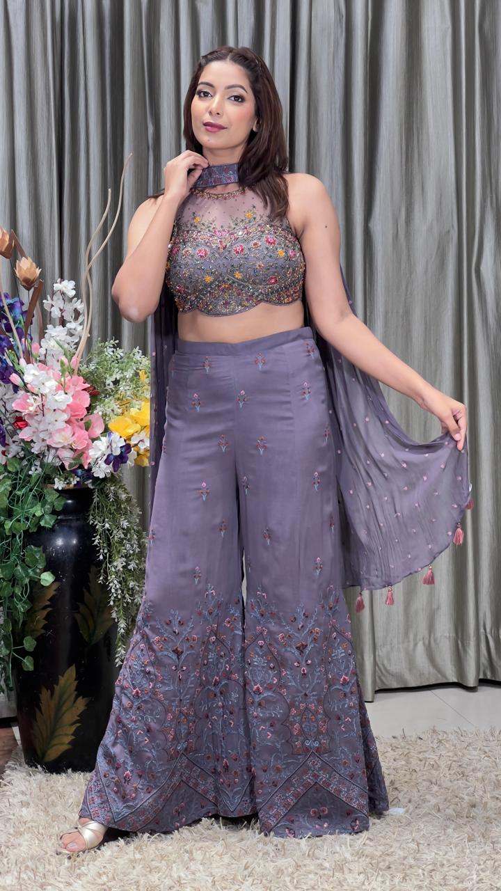 INDO-WESTERN PALAZZO SET TRADITIONAL,MEHNDI,EVENING PARTY WEAR