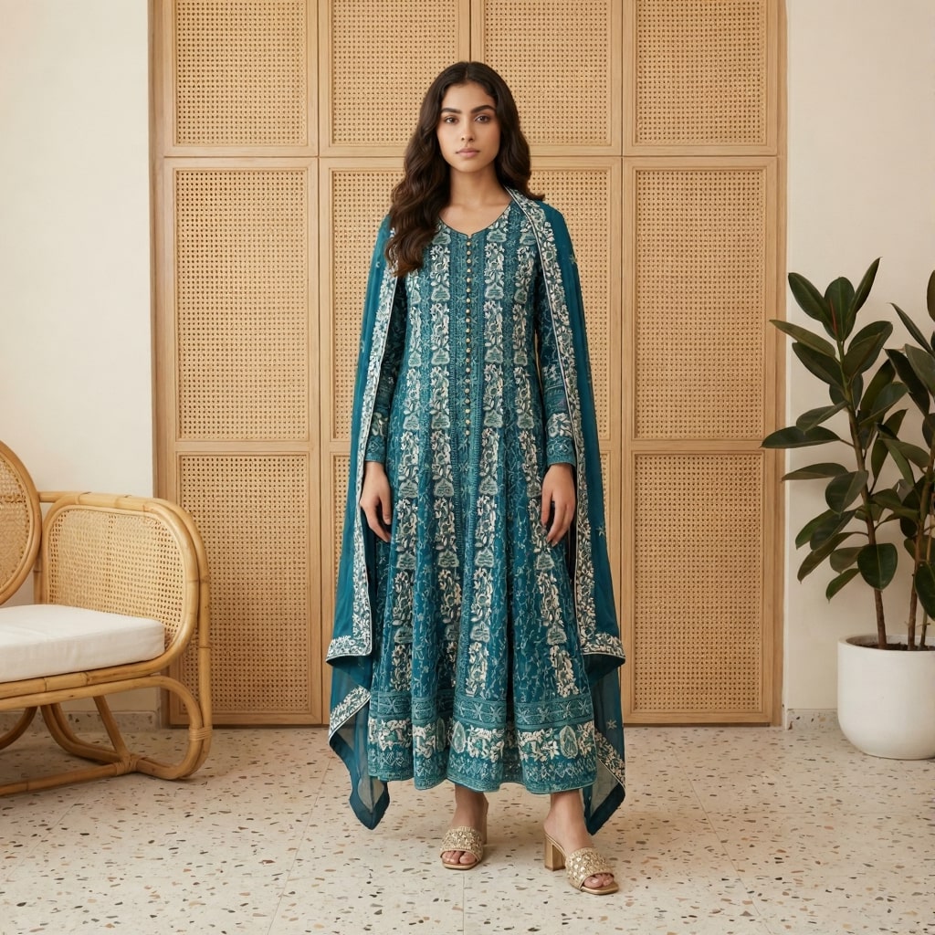 PAKISTANI A LINE PARTY WEAR DRESS