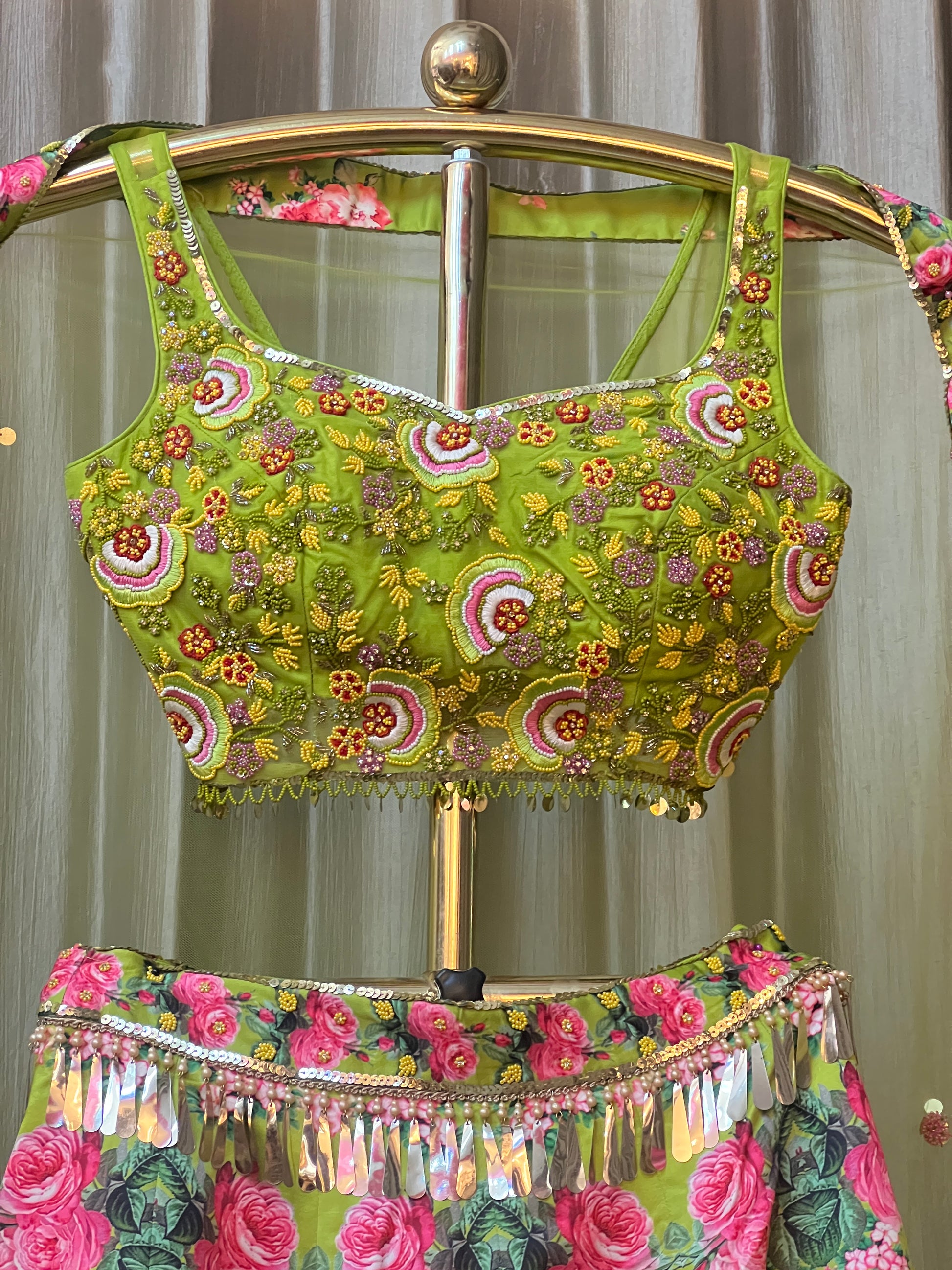 FLORAL LEHENGA, PRINTED LEHENGA, MEHENDI,SANGEET,FUNCTIONAL, PREWEDDING LEHENGA