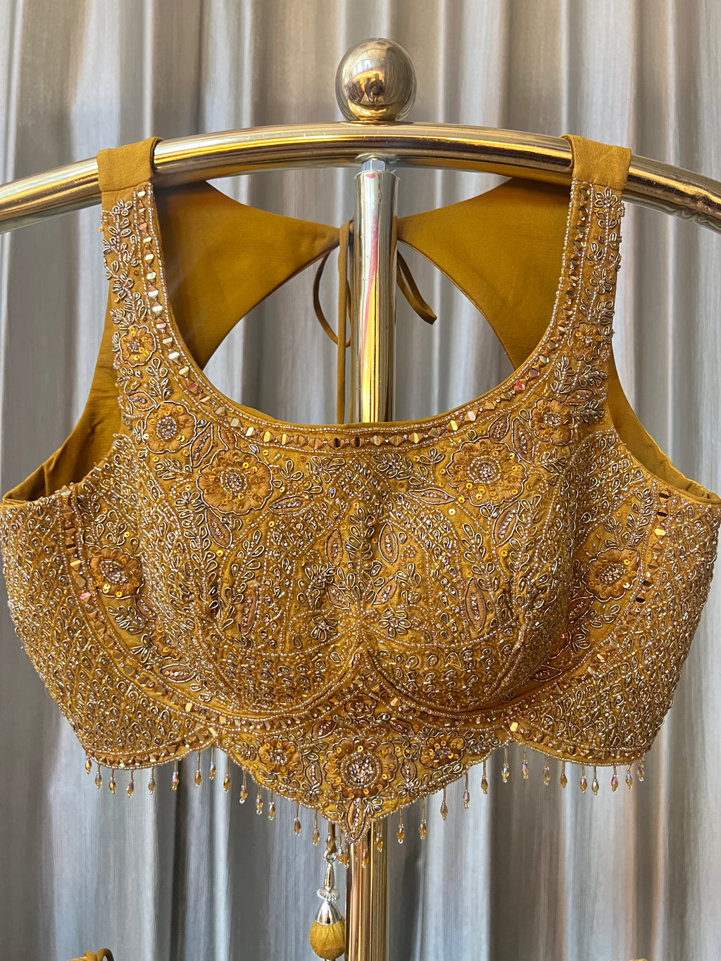 HALDI FUNCTION THREAD WORK LEHENGA CHOLI