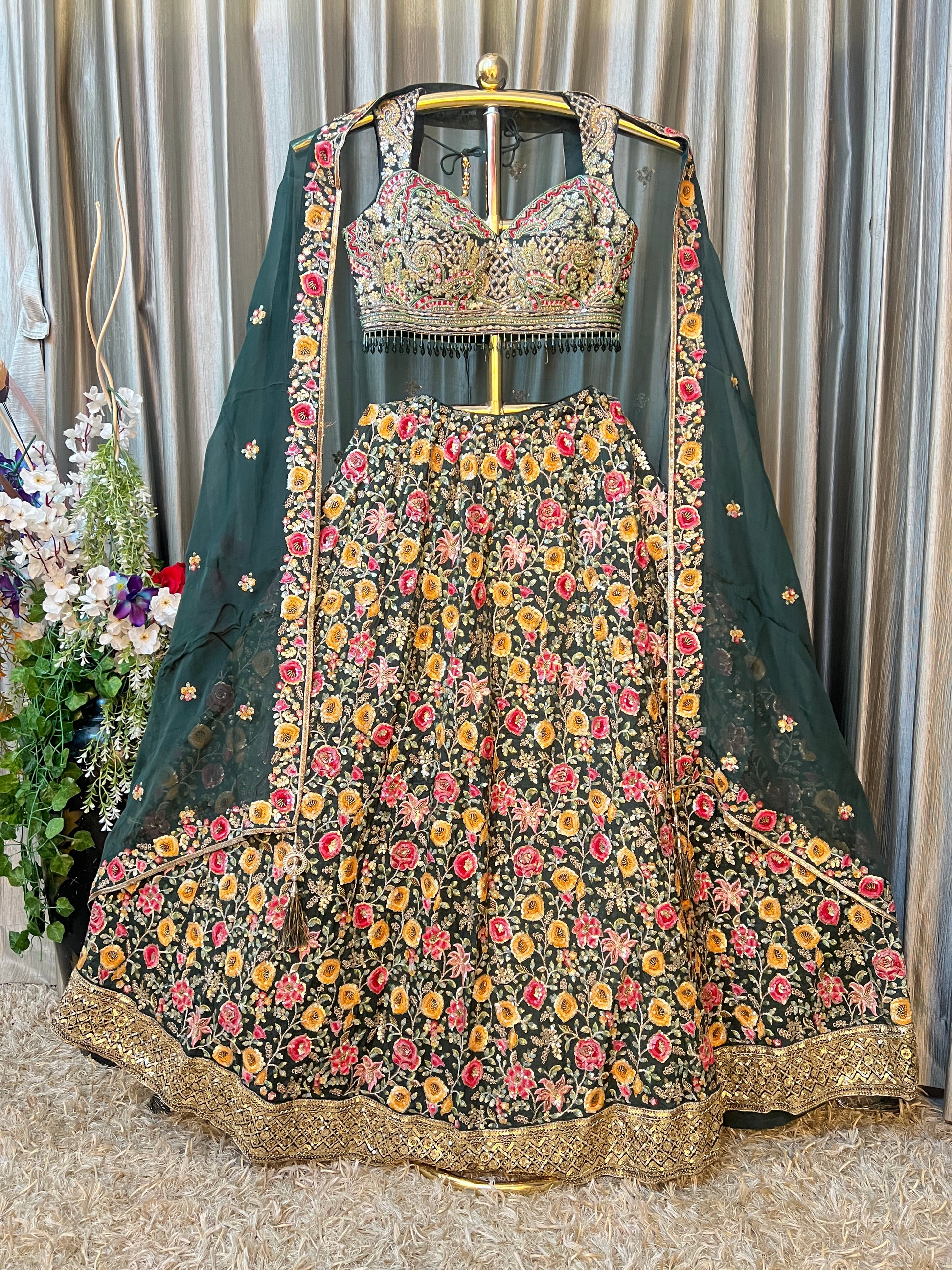 HALDI AND MEHENDI FUNCTION TRADIONAL WEAR LEHENGA CHOLI