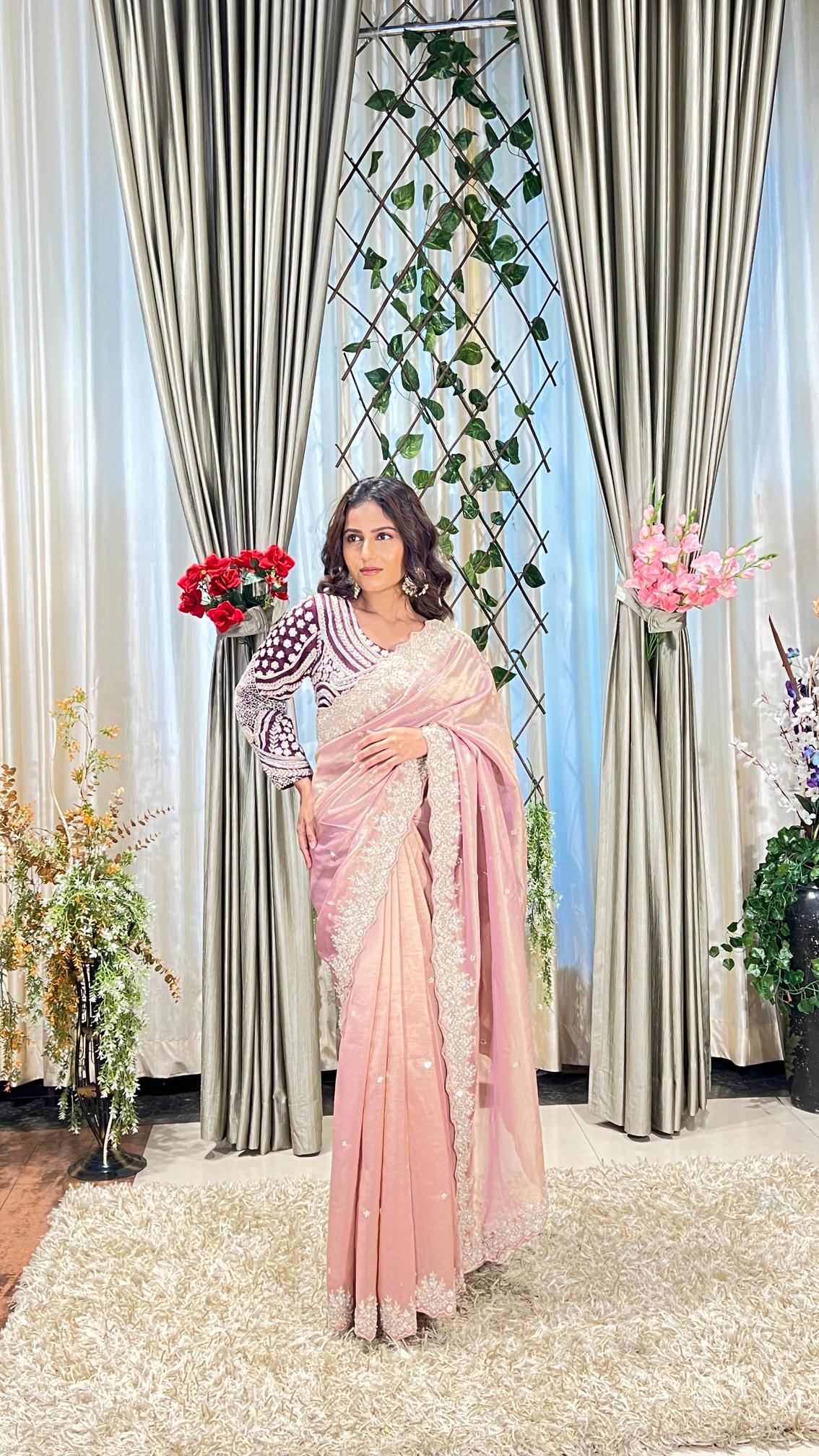 READY BLOUSE DESIGNER SAREE