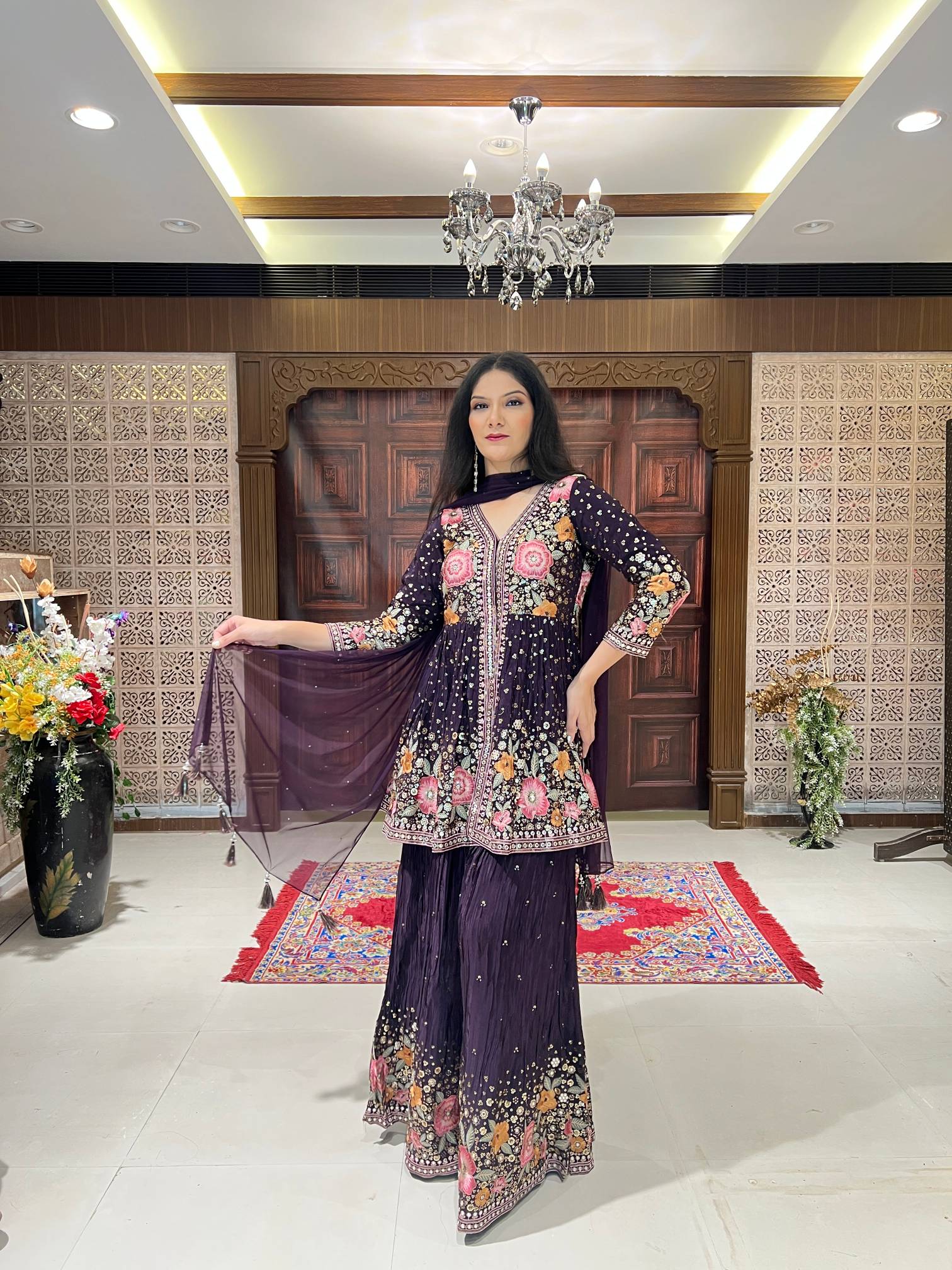 INDO-WERSTERN GHARARA TOP FESTIVE WEAR OUTFIT