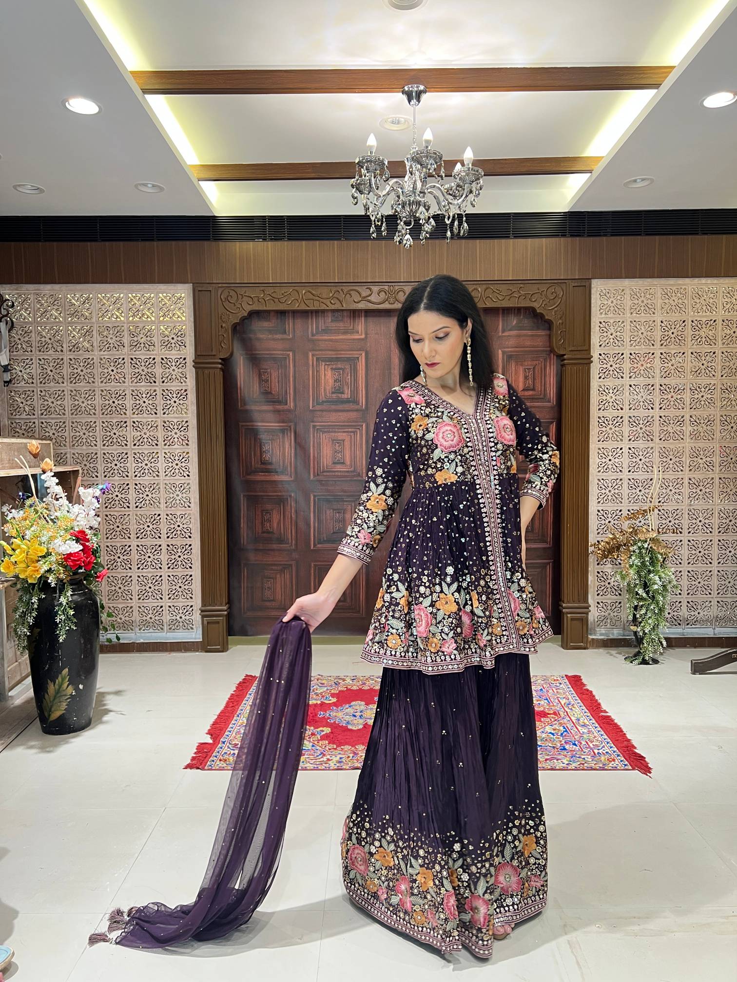 INDO-WERSTERN GHARARA TOP FESTIVE WEAR OUTFIT