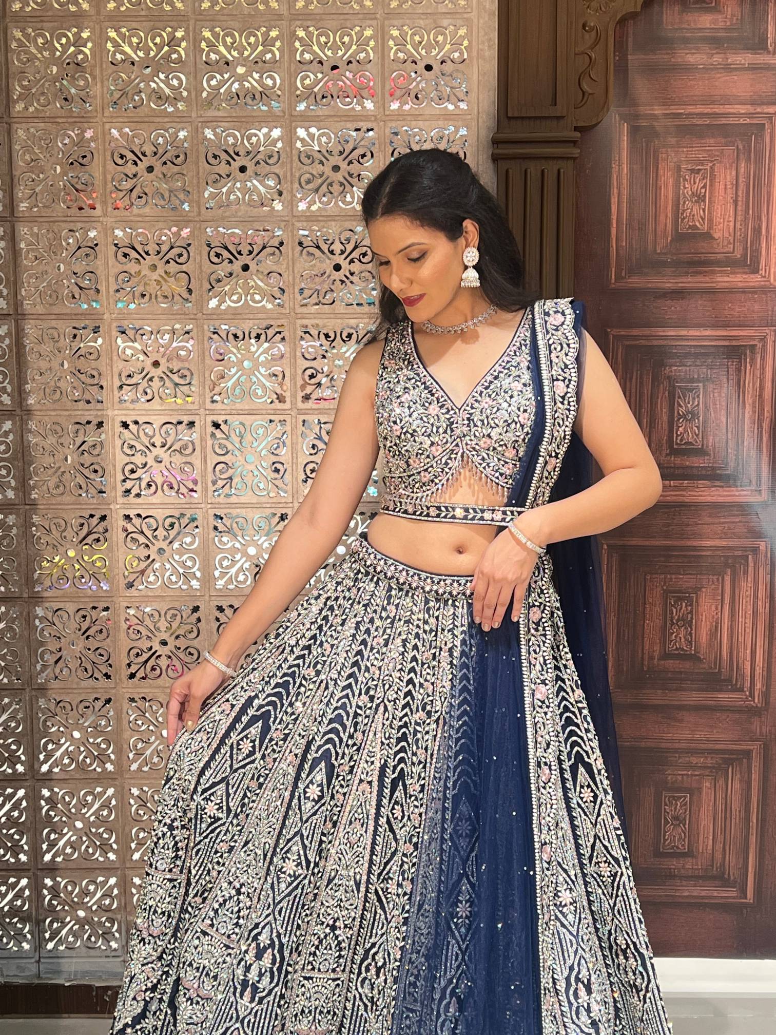 WEDDING DESIGNER LEHENGA RECEPTION,EVENING OCCASSION,ENGAGEMENT PARTY OUTFIT