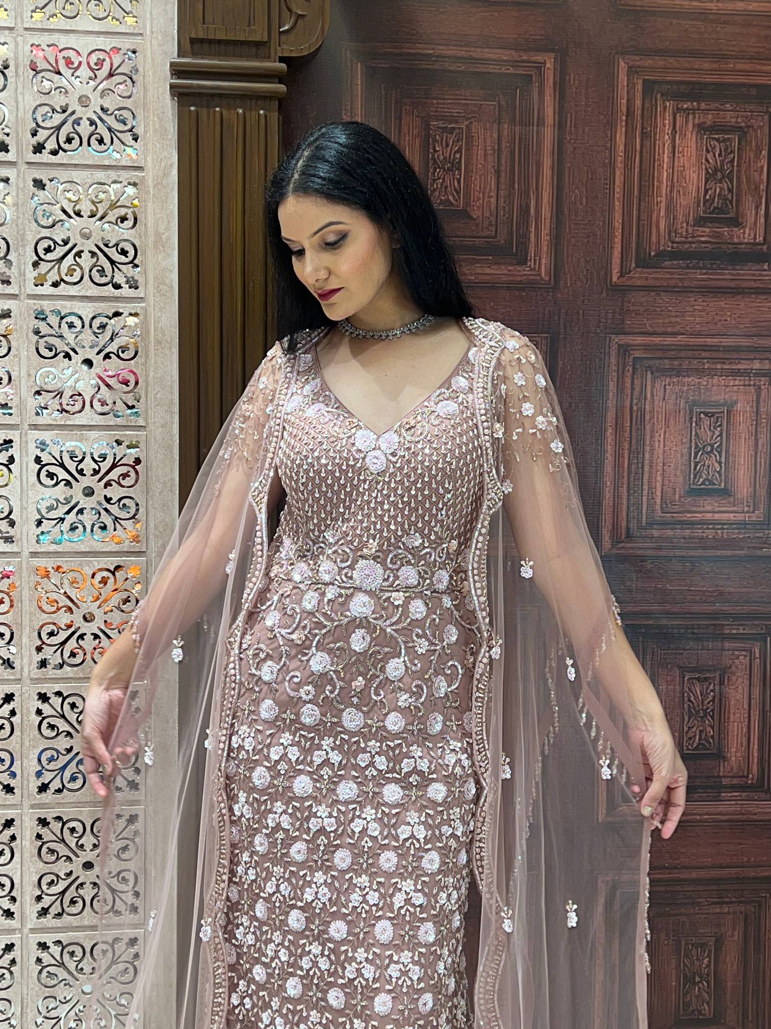 WEDDING GOWN RECEPTION CEREMONEY, FESTIVE OCCASION PARTY WEAR OUTFIT