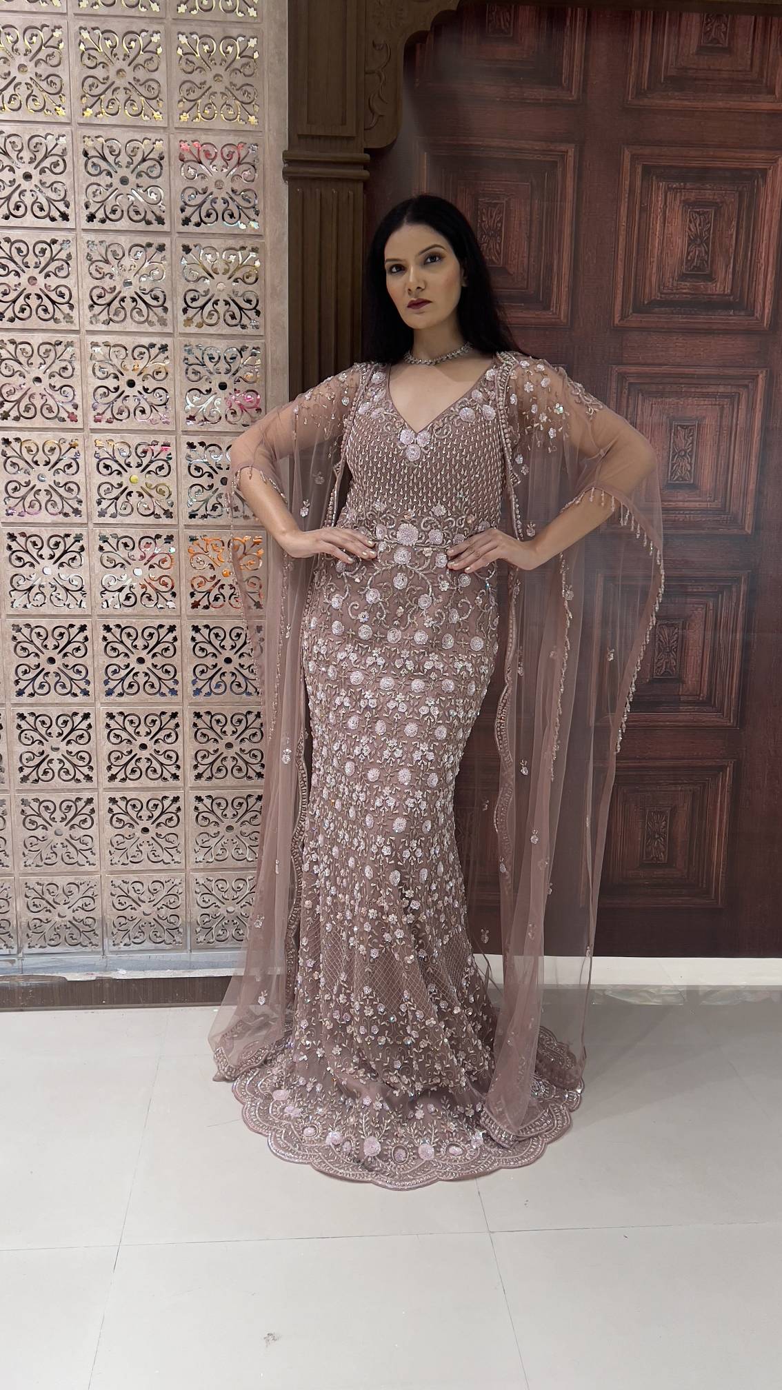 WEDDING GOWN RECEPTION CEREMONEY, FESTIVE OCCASION PARTY WEAR OUTFIT