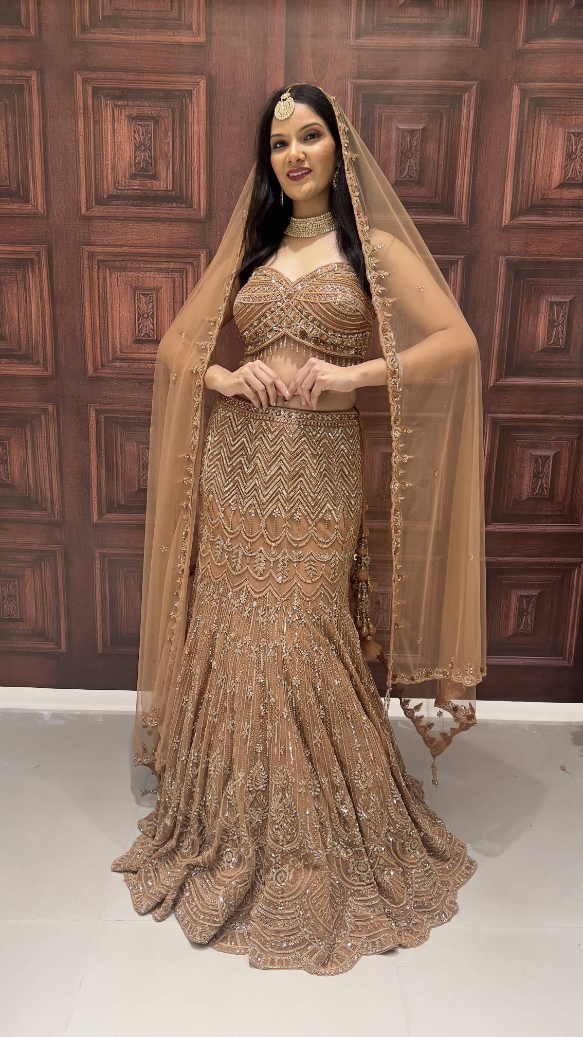 DESIGNER BRIDAL FISH CUT LEHENGA CHOLI,WEDDING,RECEPTION,FESTIVE,PARTY WEAR OUTFIT