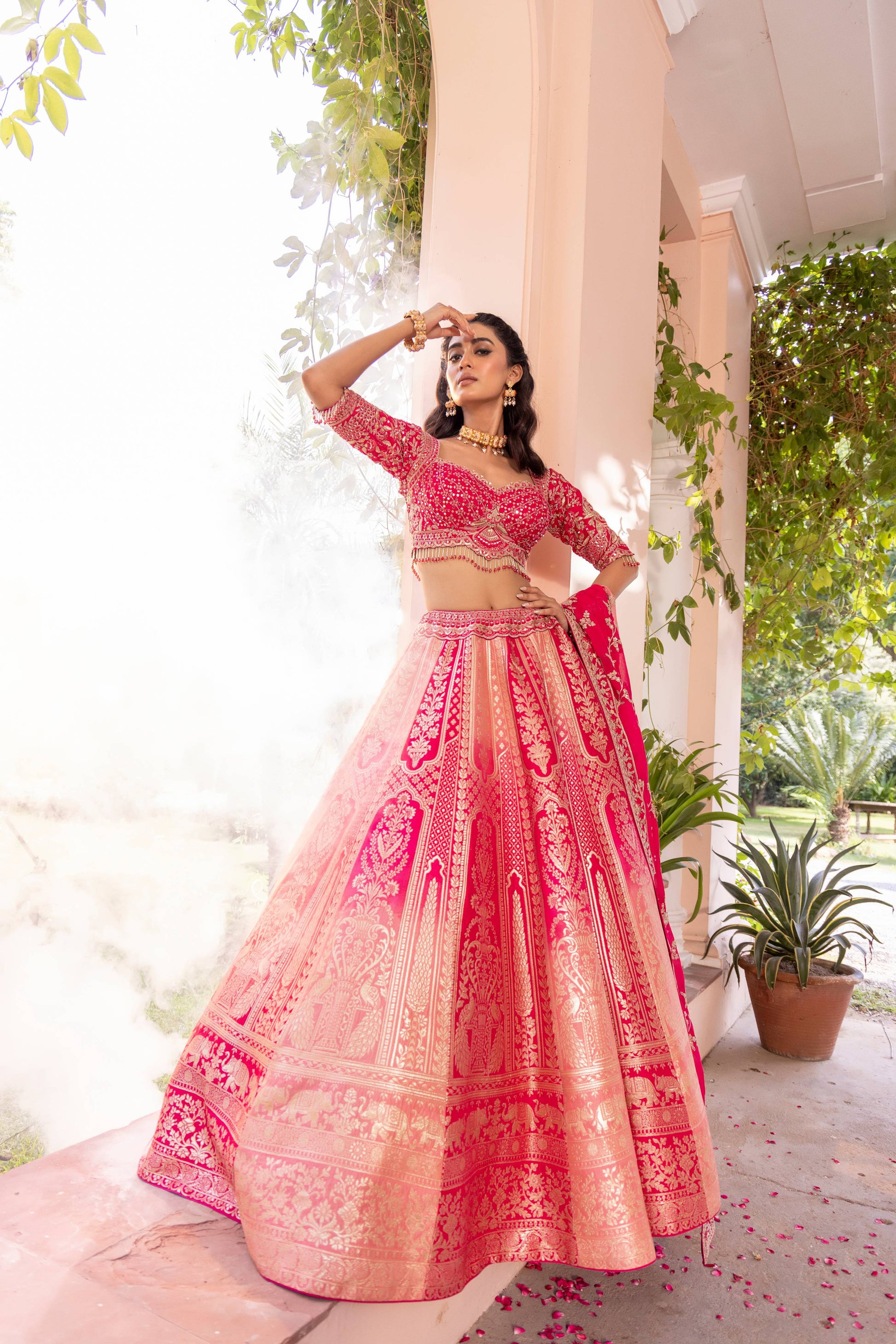 DESIGNER LEHENGA CHOLI BANARSI SILK ,MEHNDI ,HALDI,RECEPTION SIDER WEAR OUTFIT