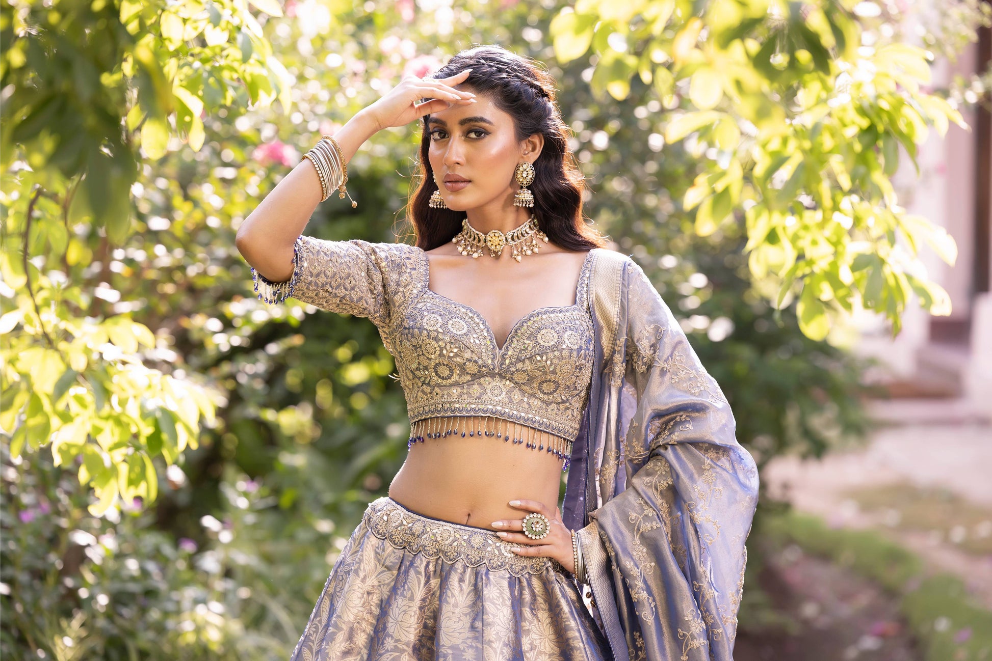 DESIGNER LEHENGA WDDING,RECEPTION,PARTY WEAR BANARSI SILK OUTFIT