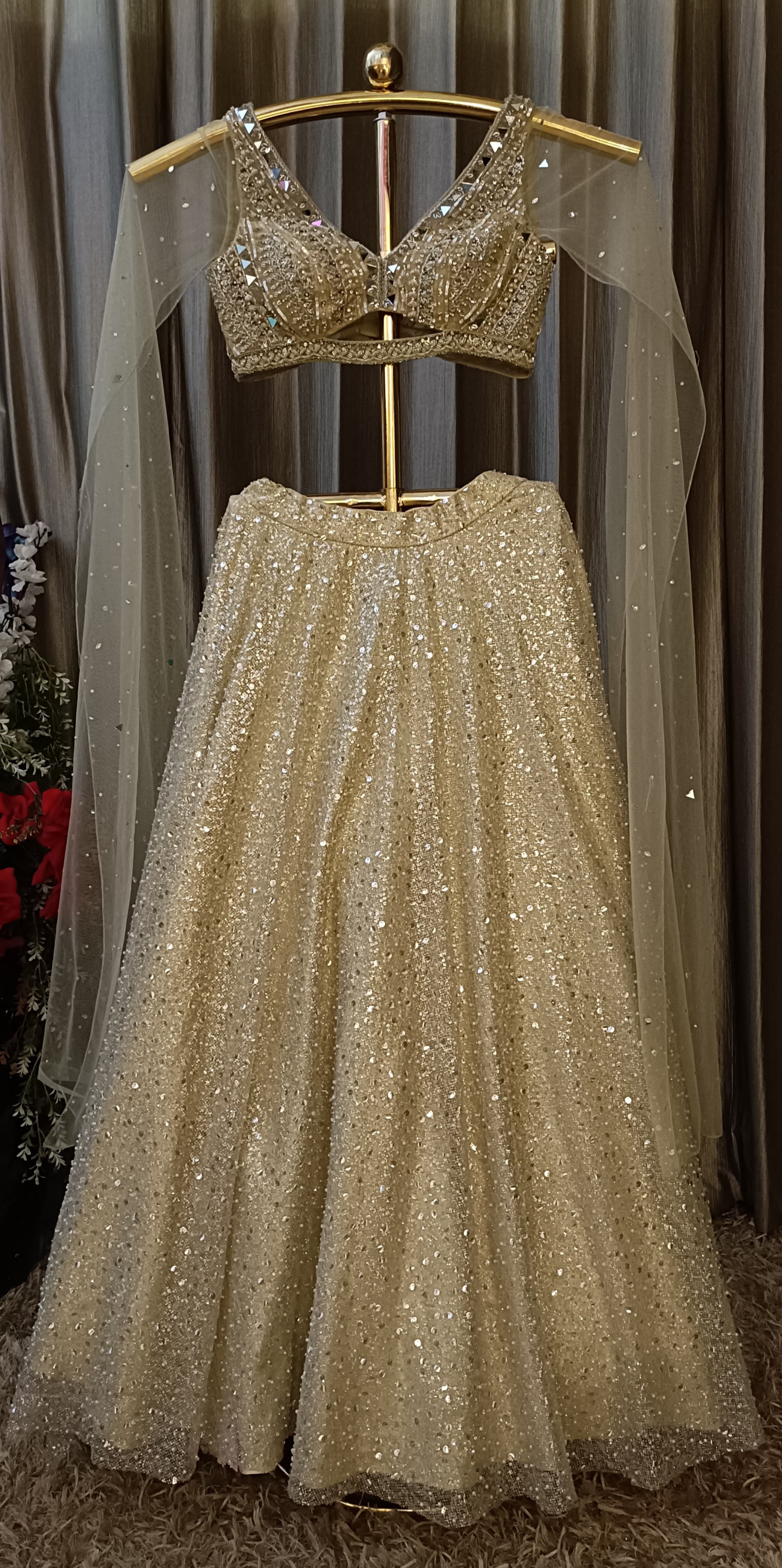 Fancy Mirror Work Designer Wear Lehenga Choli