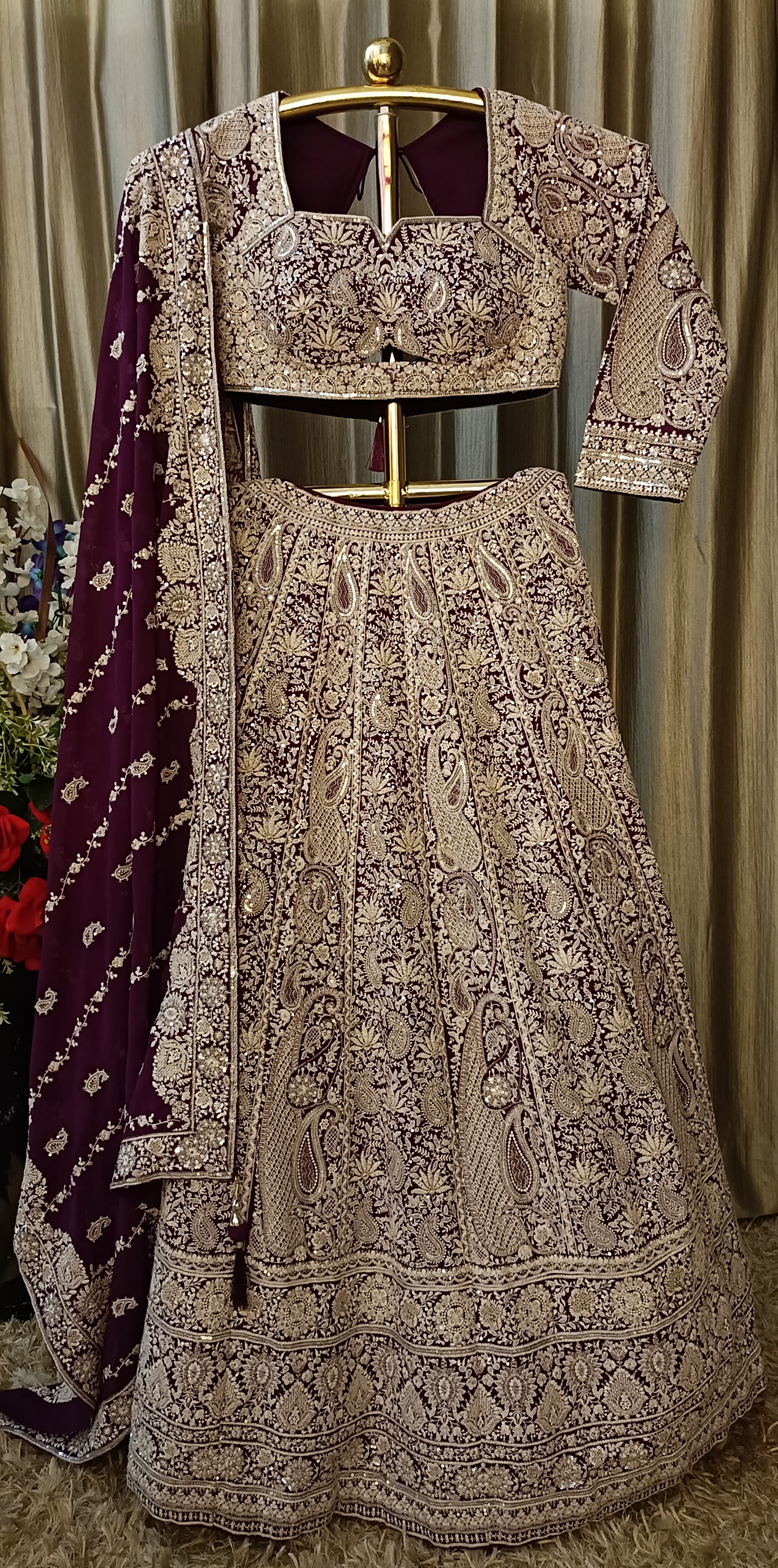 Sangeet wear silk fabric Lehenga choli