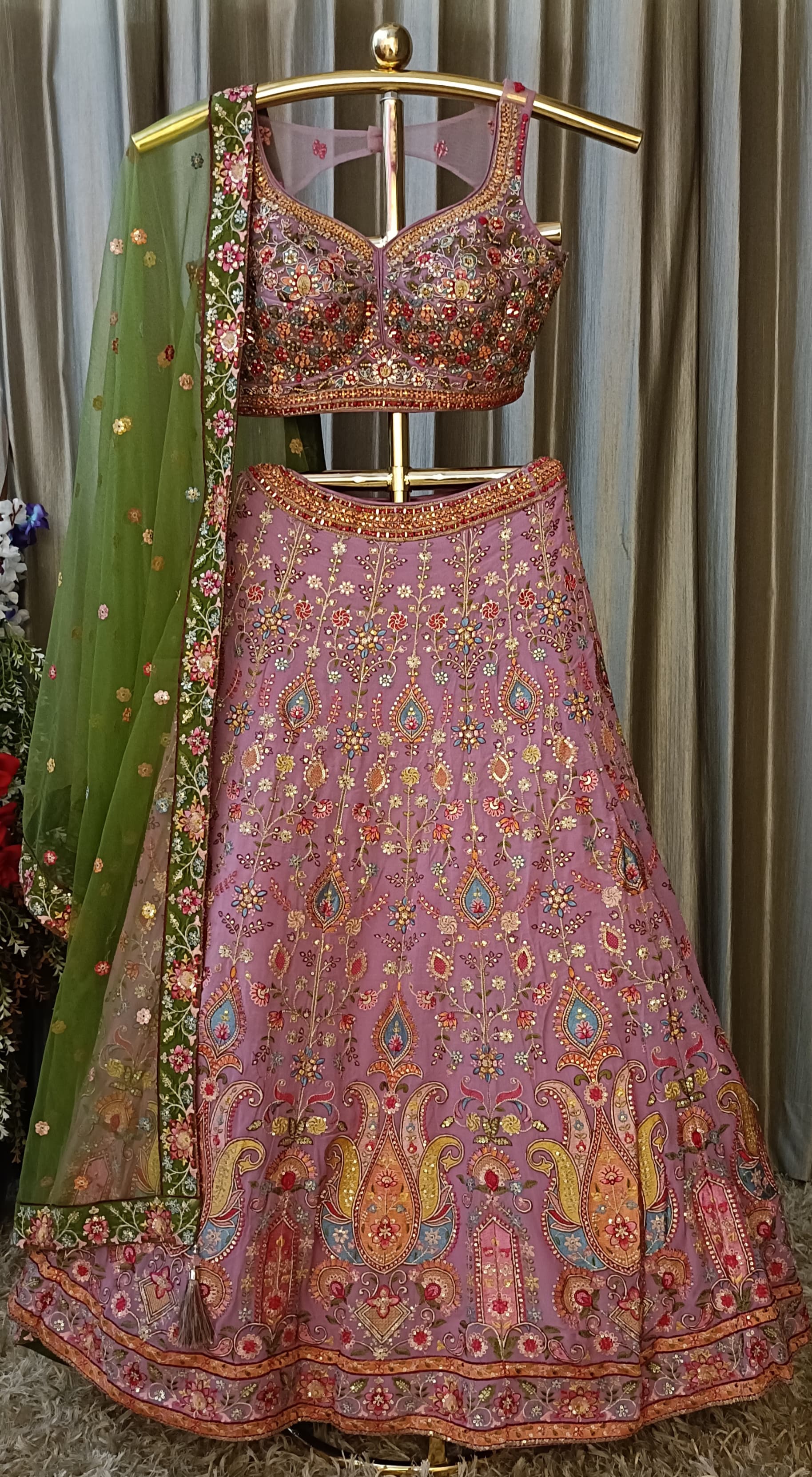 mehndi and sangeet wear lehenga choli