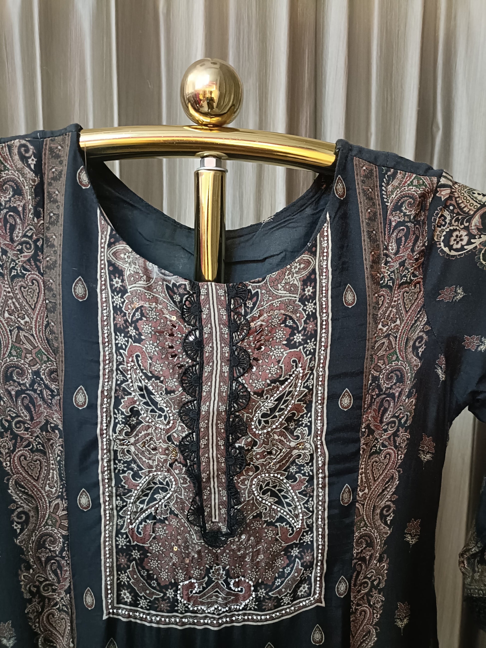 A-line printed cottion kurta set