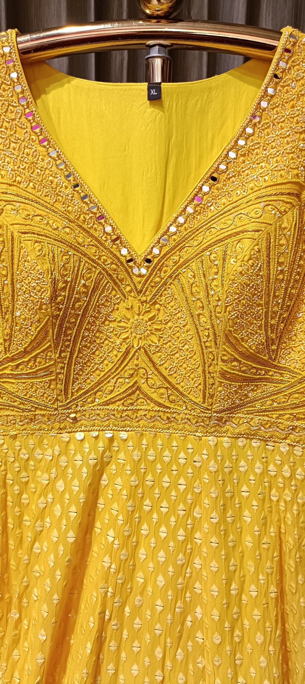 HALDI CEREMONY GEORGETTE ANARKALI DRESS LONG GOWN